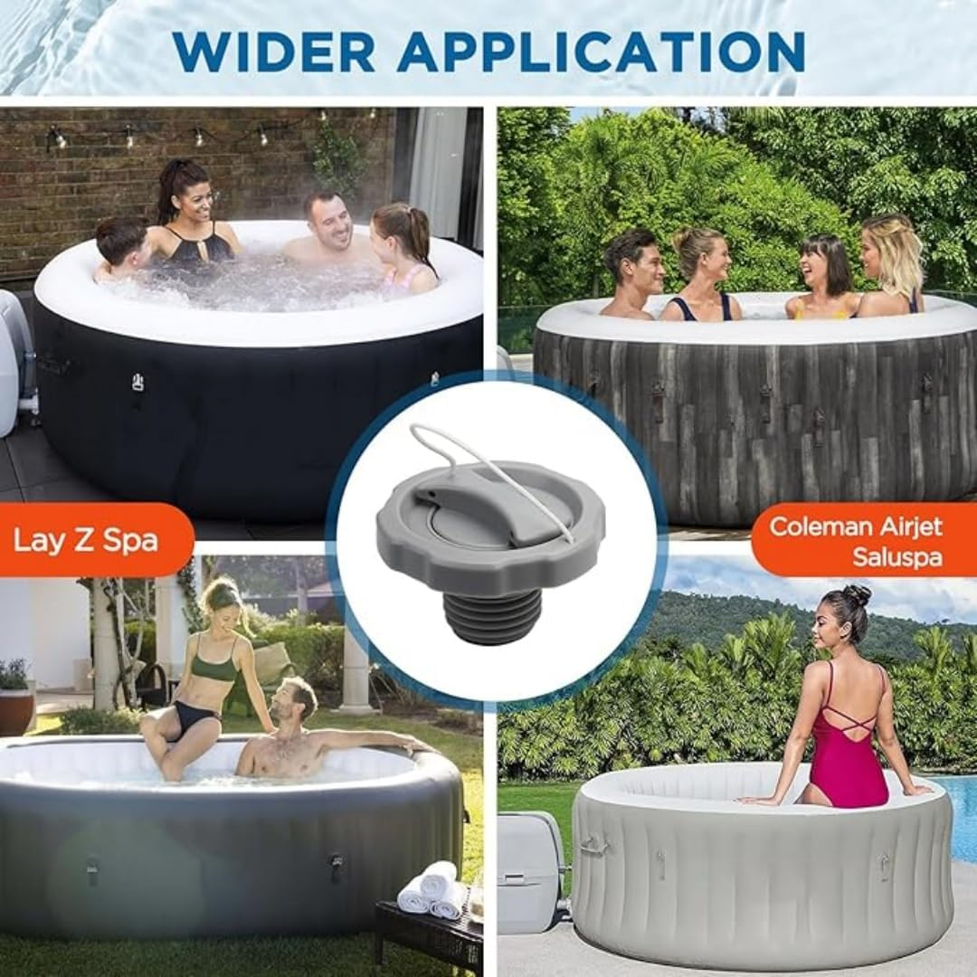 P05767 Air Valve Cap,Replacement One Way Air Valve Cap,Screw Valve Replacement Compatible with Coleman Bahamas Airjet Saluspa Lay Z Spa Inflatable Hot Tub（Grey） image number 6