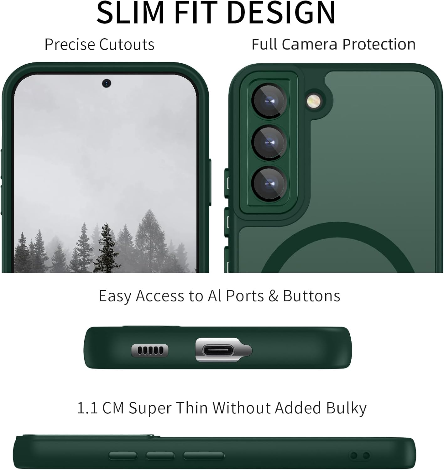 Case for Samsung Galaxy S22 Plus, Compatible with Magsafe, Mobile Phone Case for Samsung Galaxy S22 Plus, Magnetic Matte Touch Camera Protection, Non-Slip, Scratch-Resistant, Protection, Shockproof image number 2