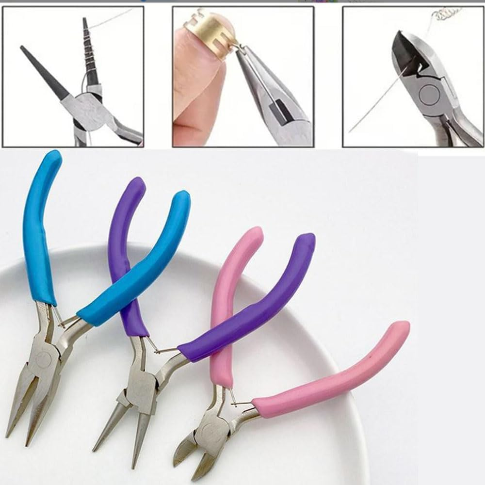 Armastuse 6 Pcs Jewelry Making Pliers Tools with Needle Nose Pliers/Chain Nose Pliers, round Nose Pliers and Wire Cutter for Jewelry Repair, Wire Wrapping, Crafts and Jewelry Making Suppli