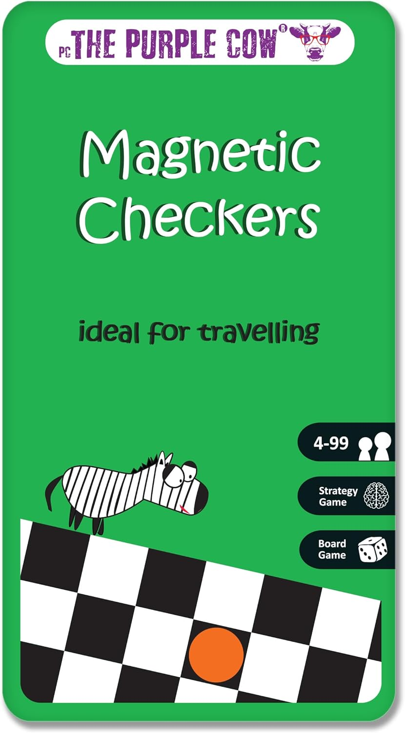 Purple Cow Checkers Magnetic Travel Game image number 3
