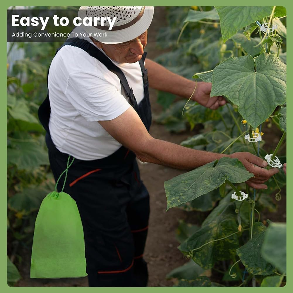 100Pcs Plant Support Clips for Climbing Plants, Reusable Plastic Trellis Clips for Tomato, Grape Vine, Vegetables, Garden Fixing Clips (100, Green) - 100, White image number 4