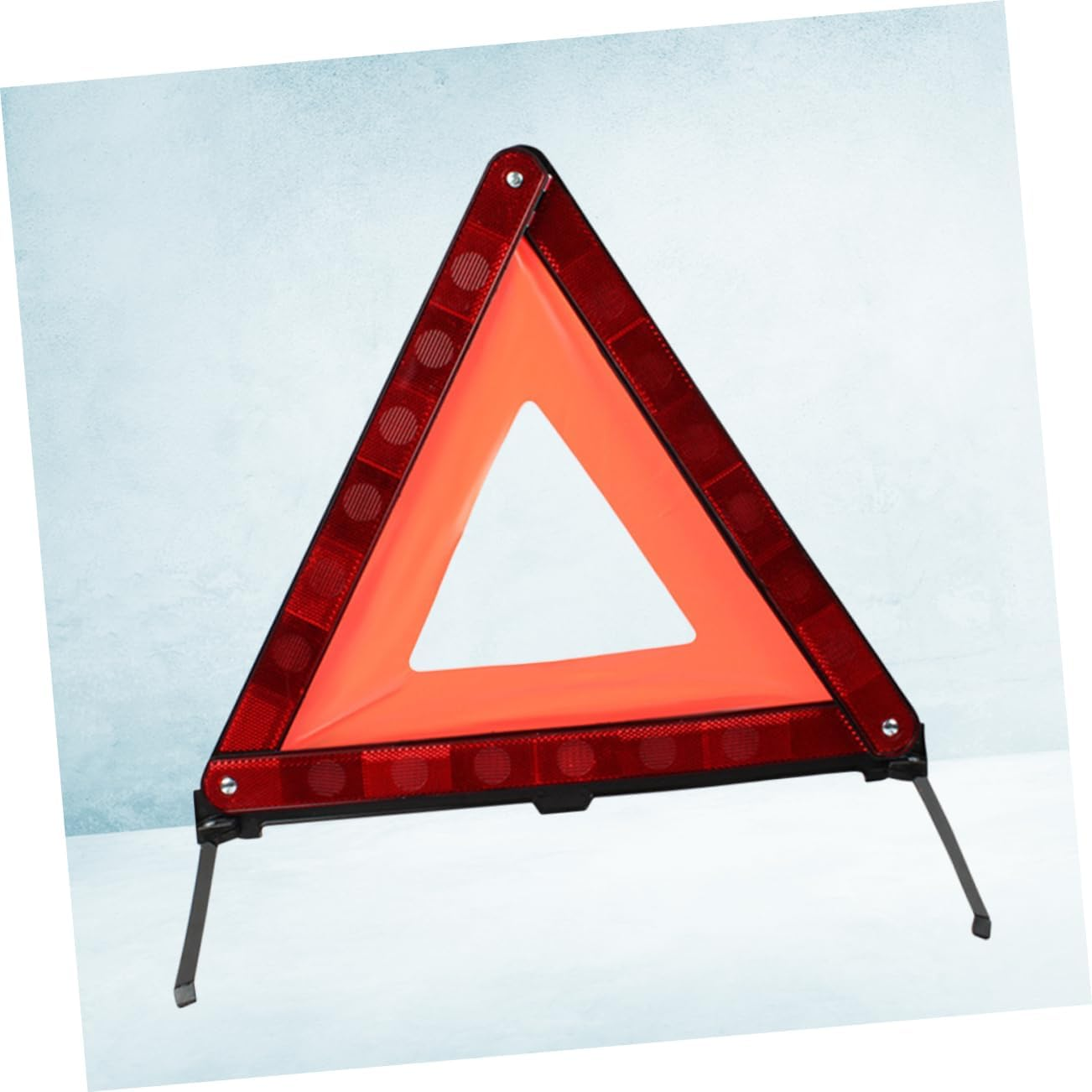 Red Reflective Road Safety Warning Triangle for Cars with Weighted Base Emergency Sign for Day and Night Alert Easy Quick Setup Compact Storage for SUV Truck Motorcycle