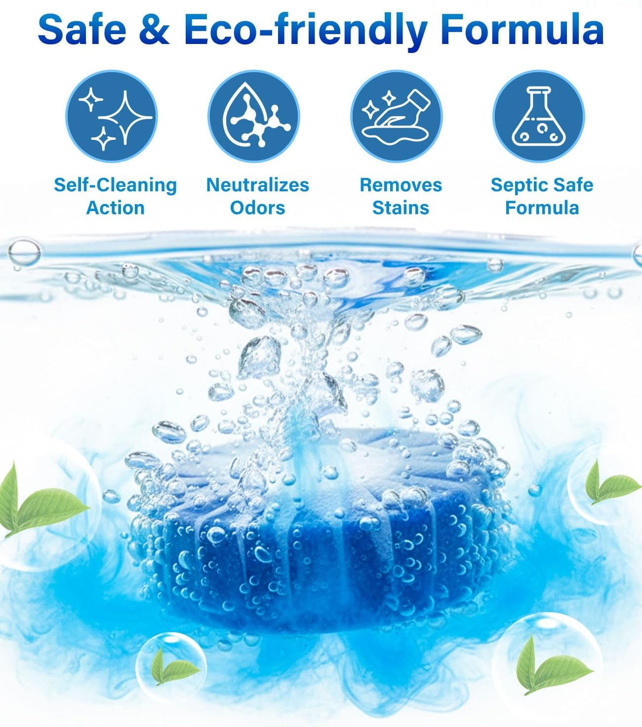 Shanghigh Toilet Bowl Cleaner Tablets - 30 PCS Household Automatic Toilet Tank Cleaners Tablet Deodorizers, Slow-Release Deodorizing & Descaling, Powerful Bathroom Toilet Cleaning Block Tool image number 6