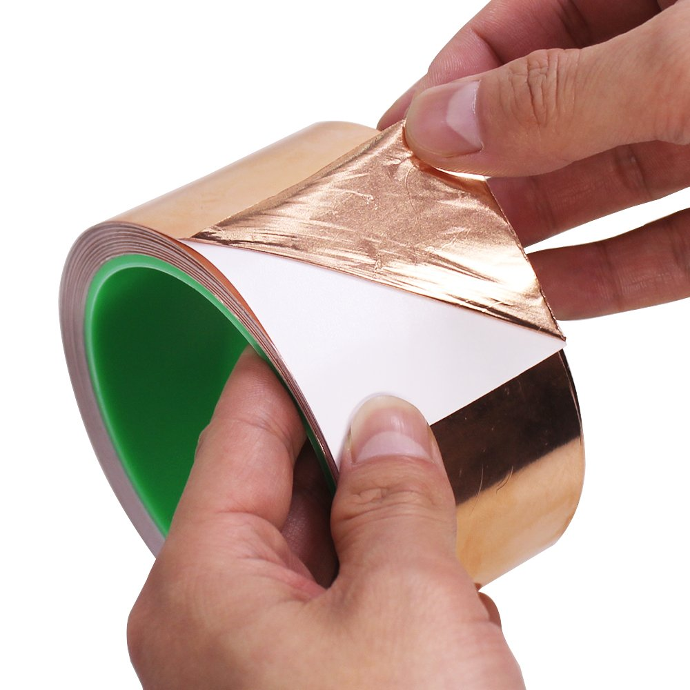 Danzix Copper Foil Tape Conductive Self Adhesive (2Inch X 33Ft) Extra Long Value Pack for Guitar & EMI Shielding, Slug Repellent, Crafts, Electrical Repairs, Grounding, Stained Glass, Brazing, Solde image number 2