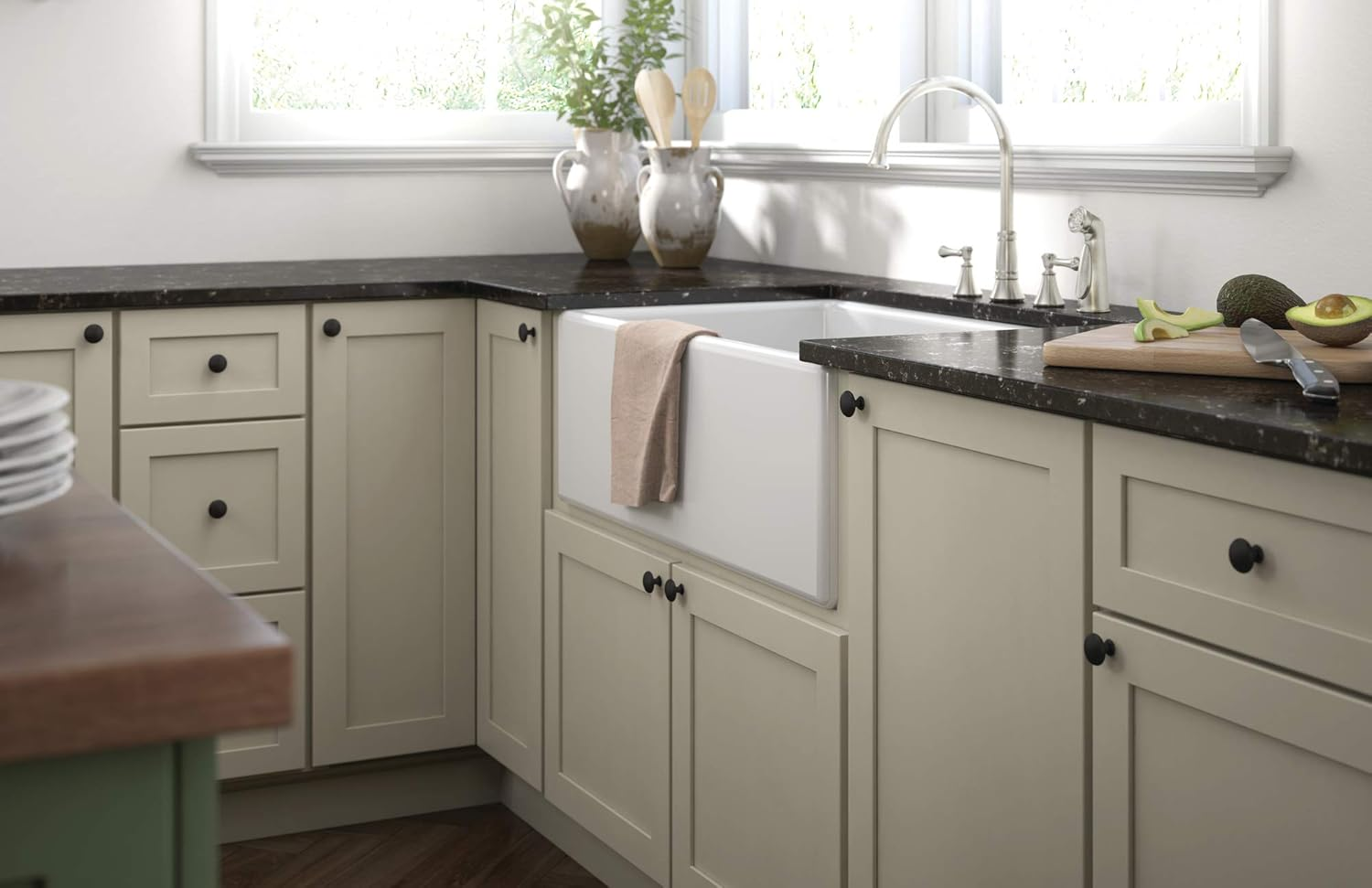 Franklin Brass Ringed Cabinet Knob, Matte Black, 1-1/4 in (32Mm) Drawer Knob, 10 Pack, P35597Z-FB-B image number 4