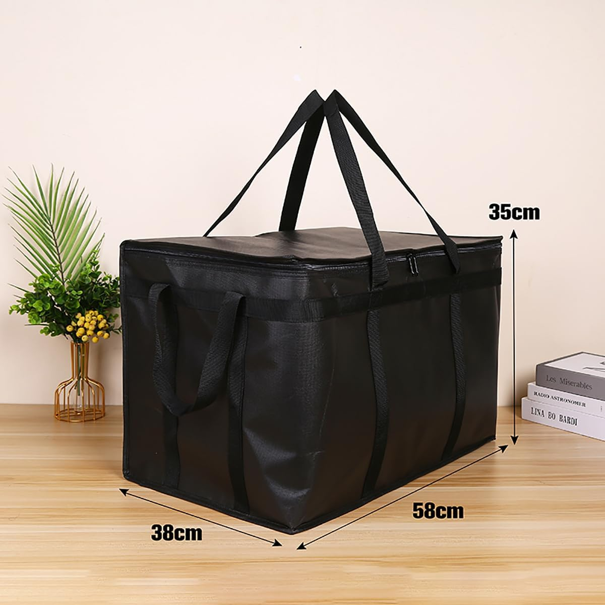 Insulated Food Delivery Bag,23X14X15 Inch Pizza Warmer Grocey Shopping Bag for Catering Food Delivery Bag(Grey) image number 3