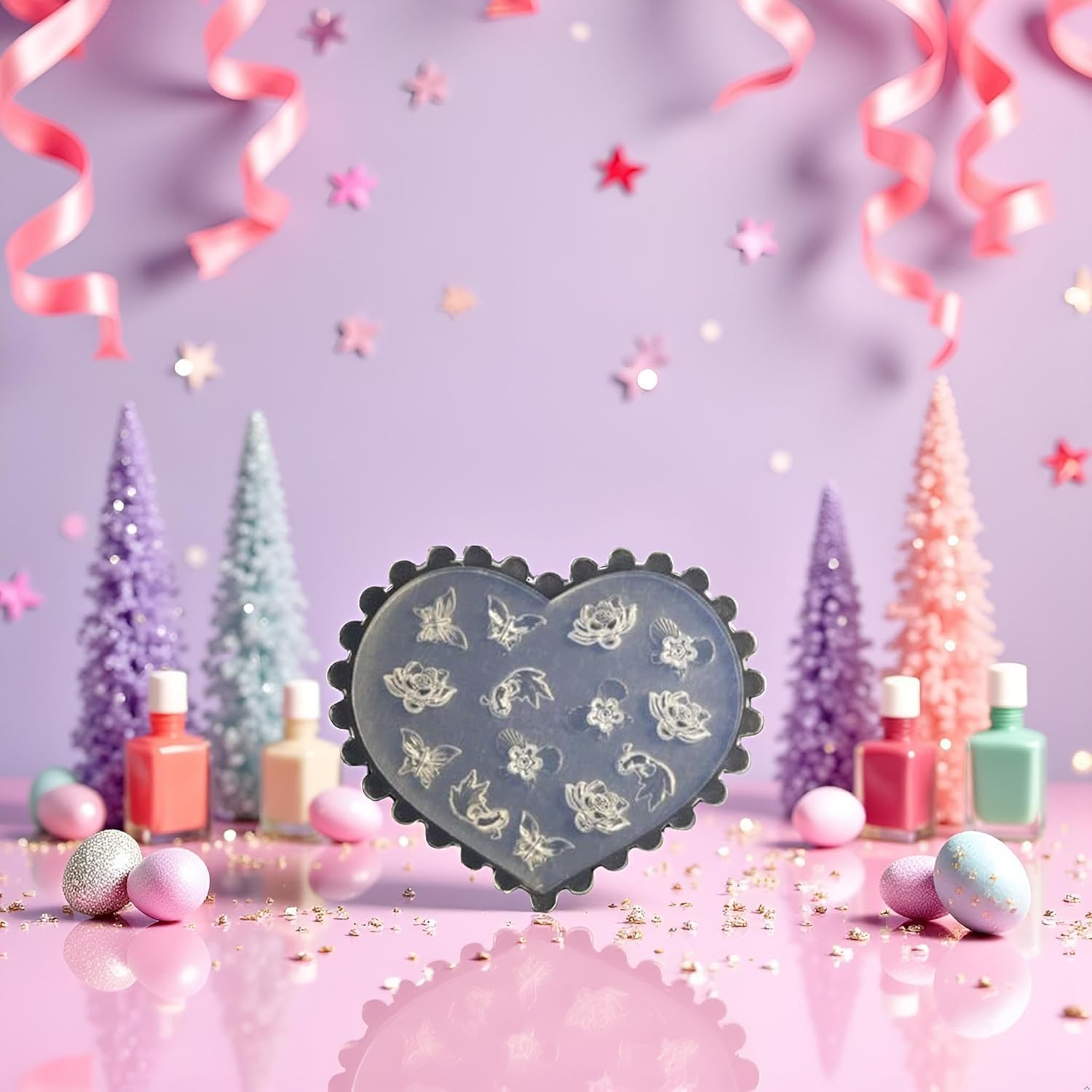 1Pc White DIY 3D Silicone Nail Art Decortive Design Mold,Various Patterns and Shapes,Nail Art Making Tools,Mould False Nails and Accessories,False Nail Tips and Polish,Foot,Hand and Nail Care