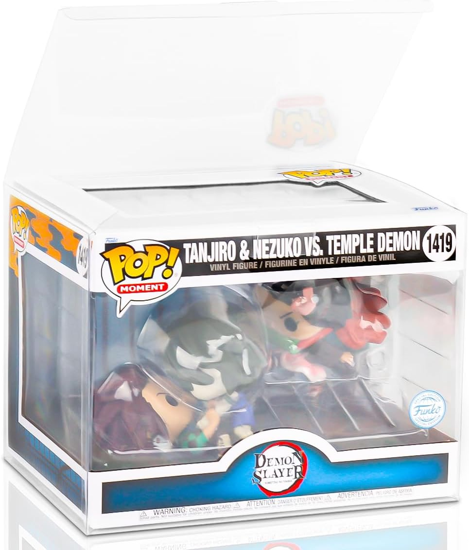 Baskiss 2 Pack Protector Covers for Funko Pop Moments, Ultra Thick 0.5Mm Protector, Clear Pop Case, Acid Free, Crystal Clear Heavy Duty Display Box with Locking Tab (2) image number 5