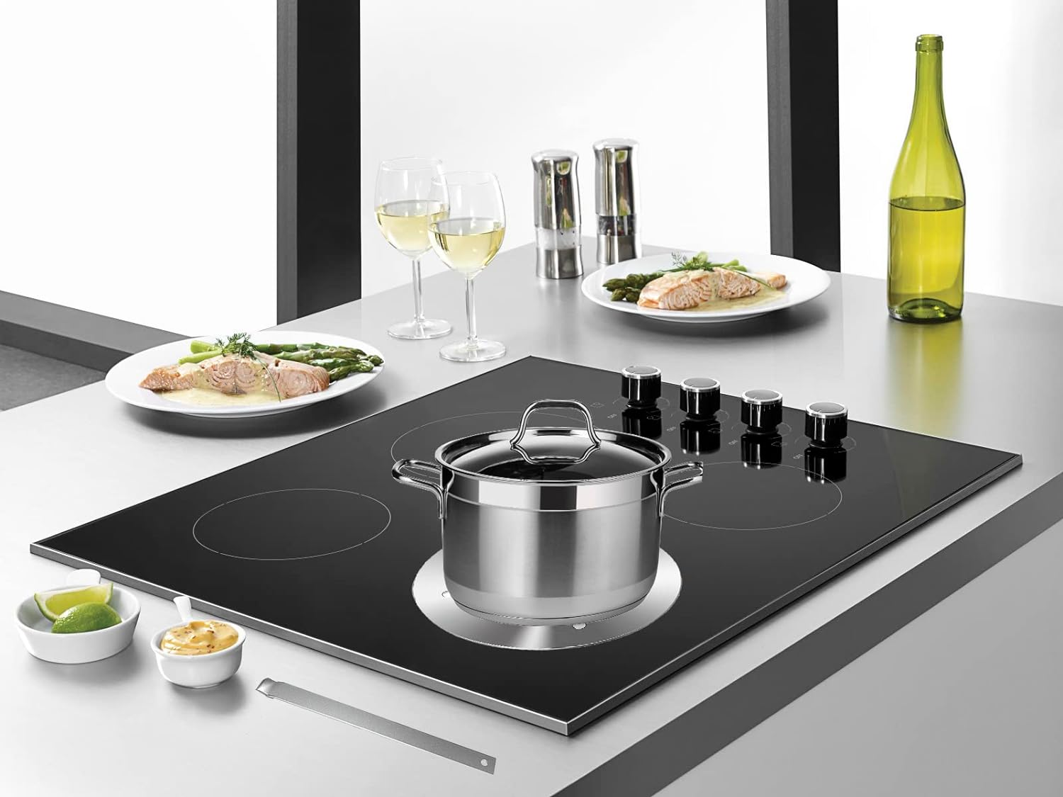 11Inch Heat Diffuser Plate, Grourarty Stainless Steel Cooking Induction Adapter Simmer Plate for Electric Gas Glass Cooktop Hob Ring, Converter with Handle Silver (GR-HDP11-01UK) image number 3