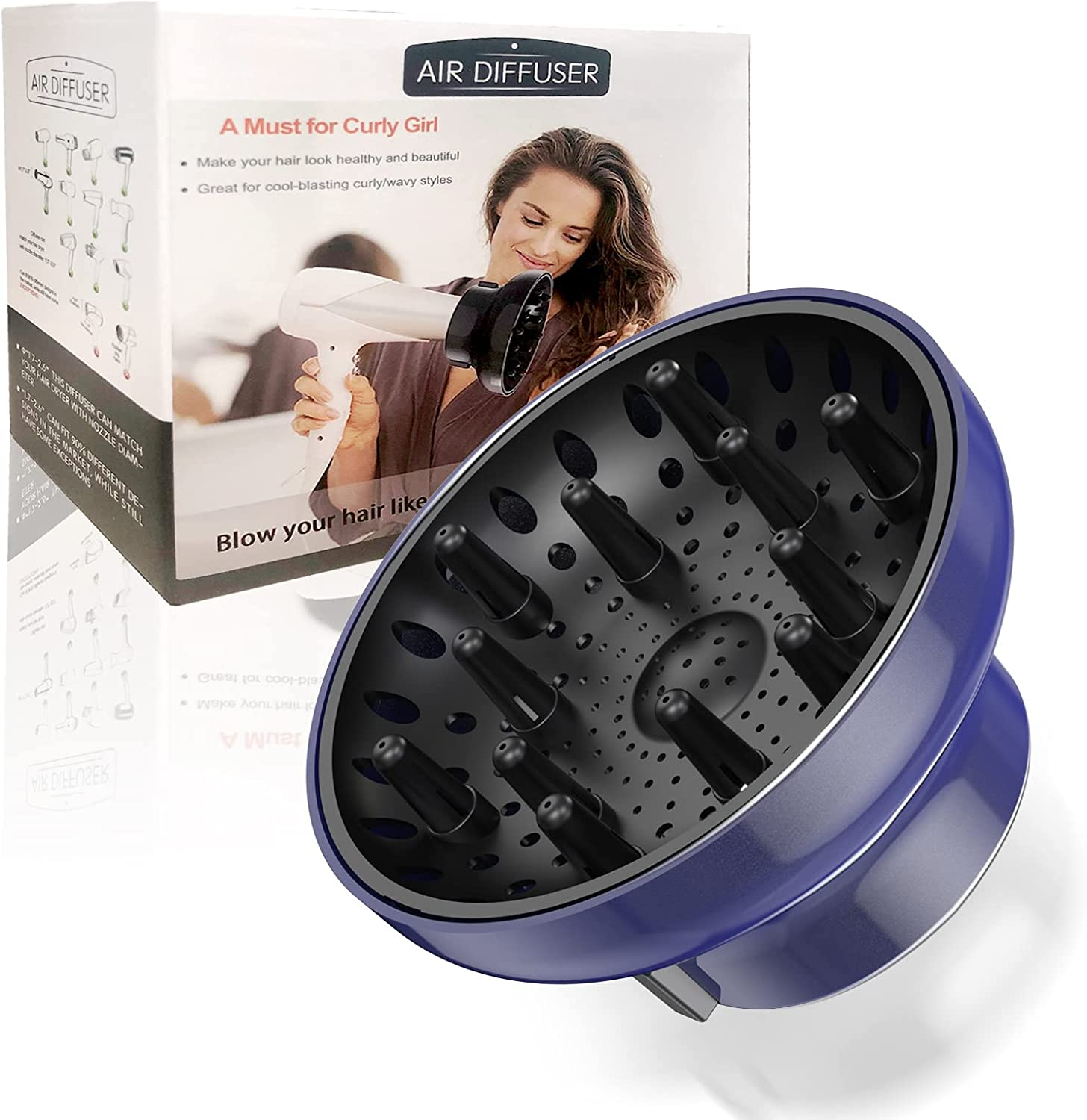 Hair Dryer Diffuser Attachment Universal Adjustable Professional Salon Tool for Curly Hair Fits Most Kinds of Blow Dryer Diameter 4.3-6.5CM
