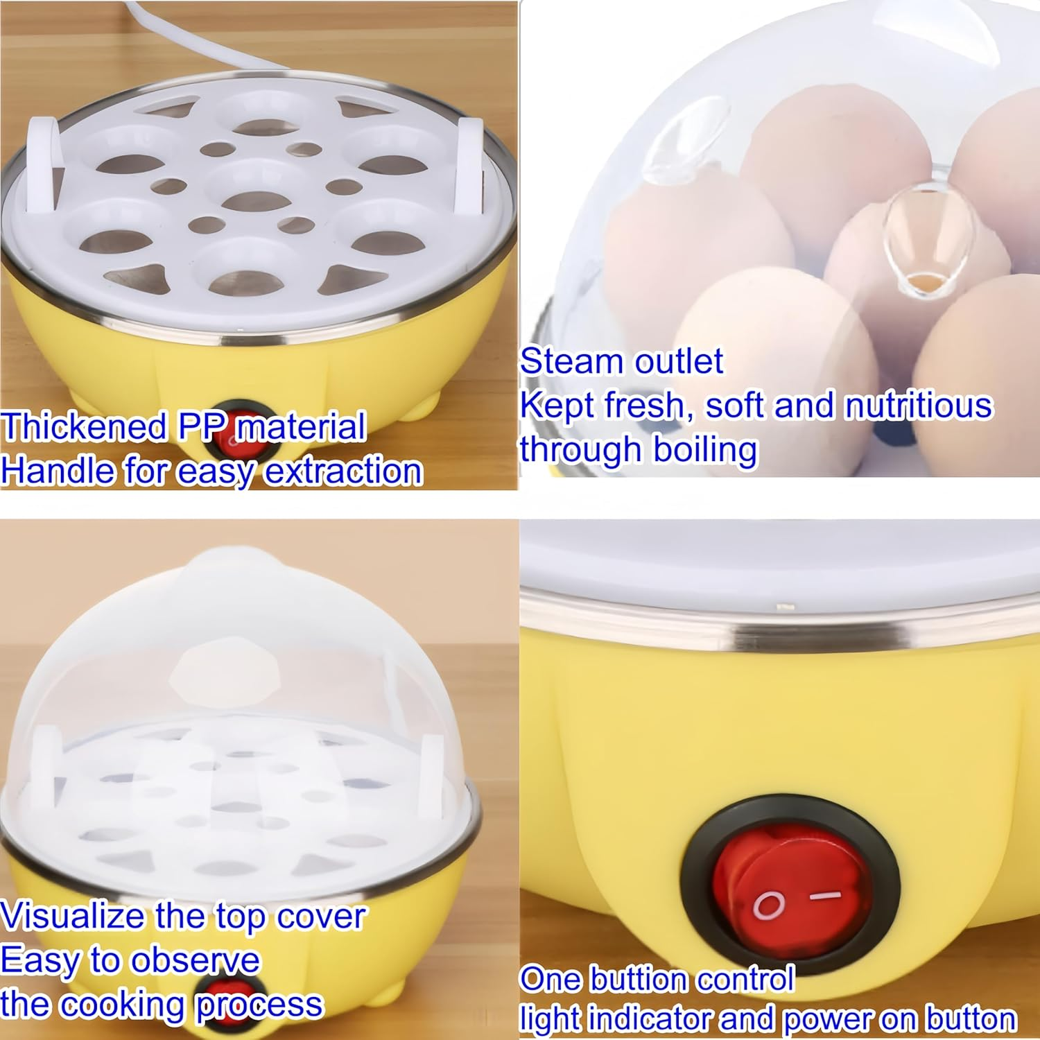 Febohao Egg Cooker Electric 14 Eggs Capacity Two Layer Egg Boiler Small Kitchen Appliances Food Steamer Egg Poacher with Water Measuring Cup image number 1