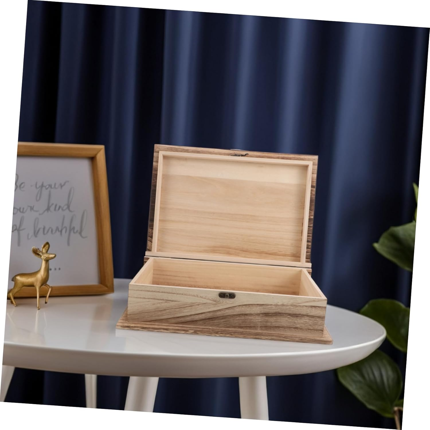 Vintage Wooden Book Storage Box Large Rectangular Keepsake Box Hinged Lid Clasp Lock Rustic Prayer Memorial Storage Case for Home and Office image number 3