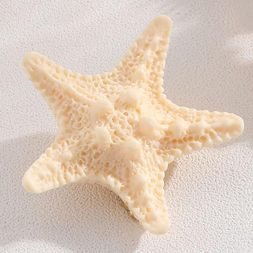 7 Pieces Starfish Hair Clips Kids, Resin Mermaid Hair Accessories, Crocodile Clips for Girls, Children'S Hair Clips Set, Starfish Decoration for Everyday and Parties, Beige image number 4