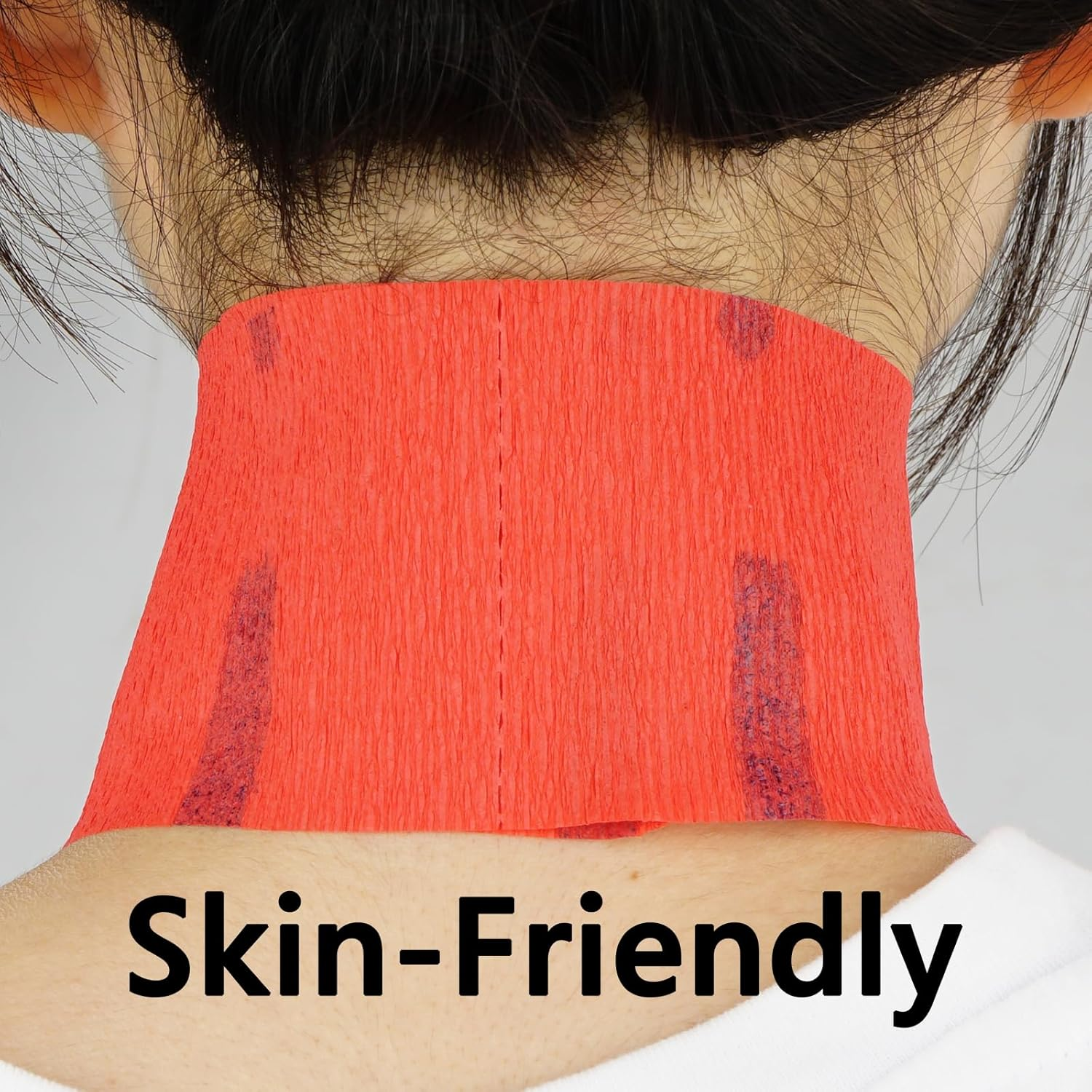 Flexible Paper Neck Strips for Salon Hair Cutting - 5 Rolls, 500 Red Disposable & Water-Resistant Self-Adhering Barber Supplies - Green image number 3