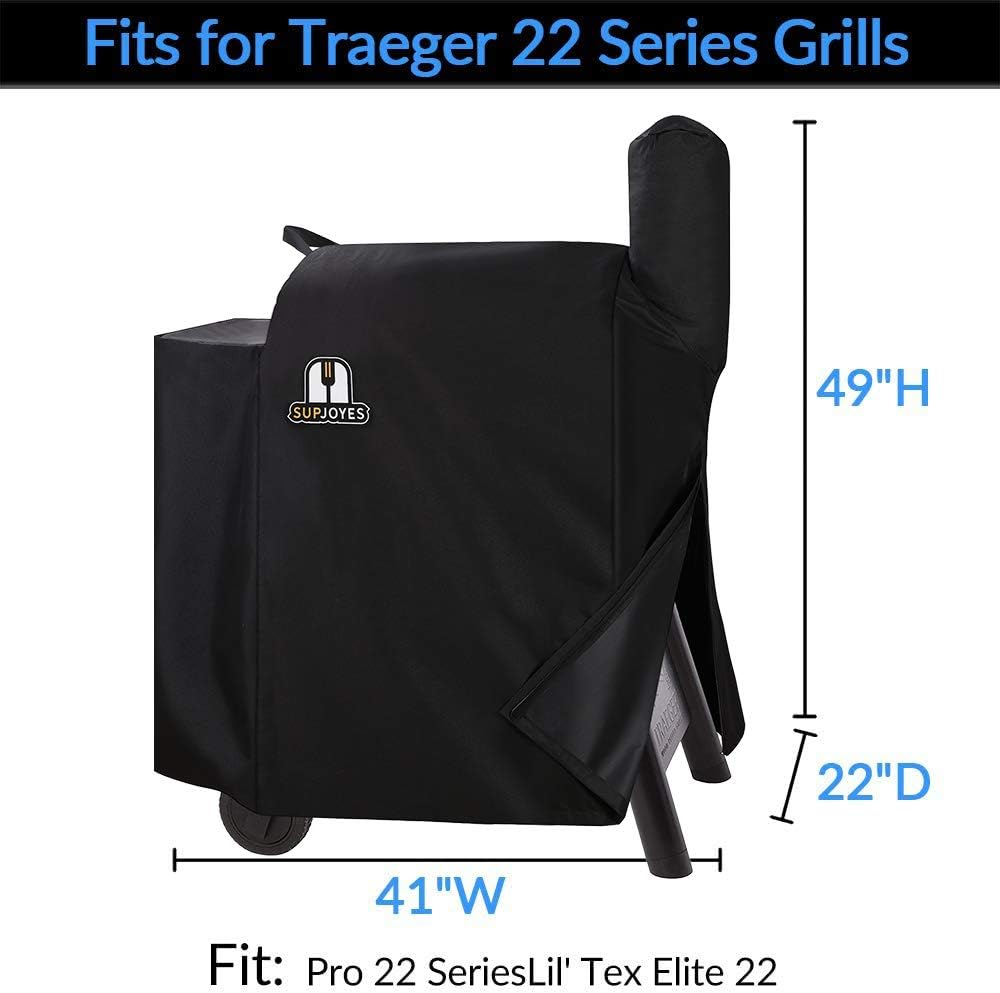 SUPJOYES Grill Cover for Traeger Pro 22 & 575 Series, Wood Pellet Smoker Cover for Traeger, Heavy Duty Waterproof Grill Cover with Special Zipper Design image number 4