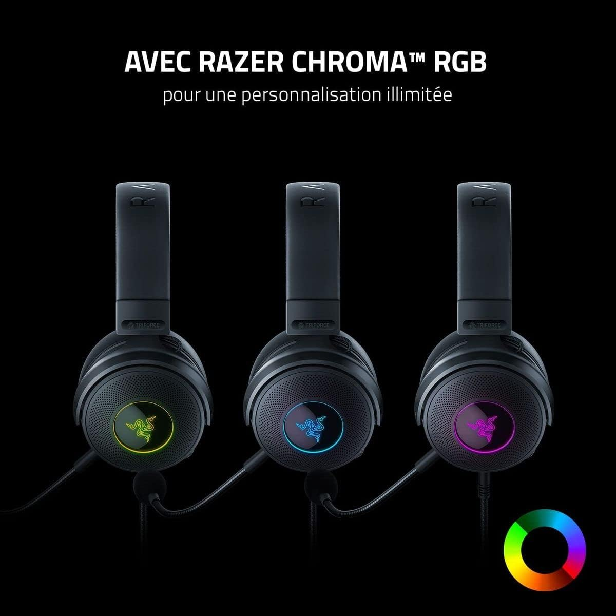 Razer Kraken V3 Wired USB Gaming Headset, Black, One Size image number 2