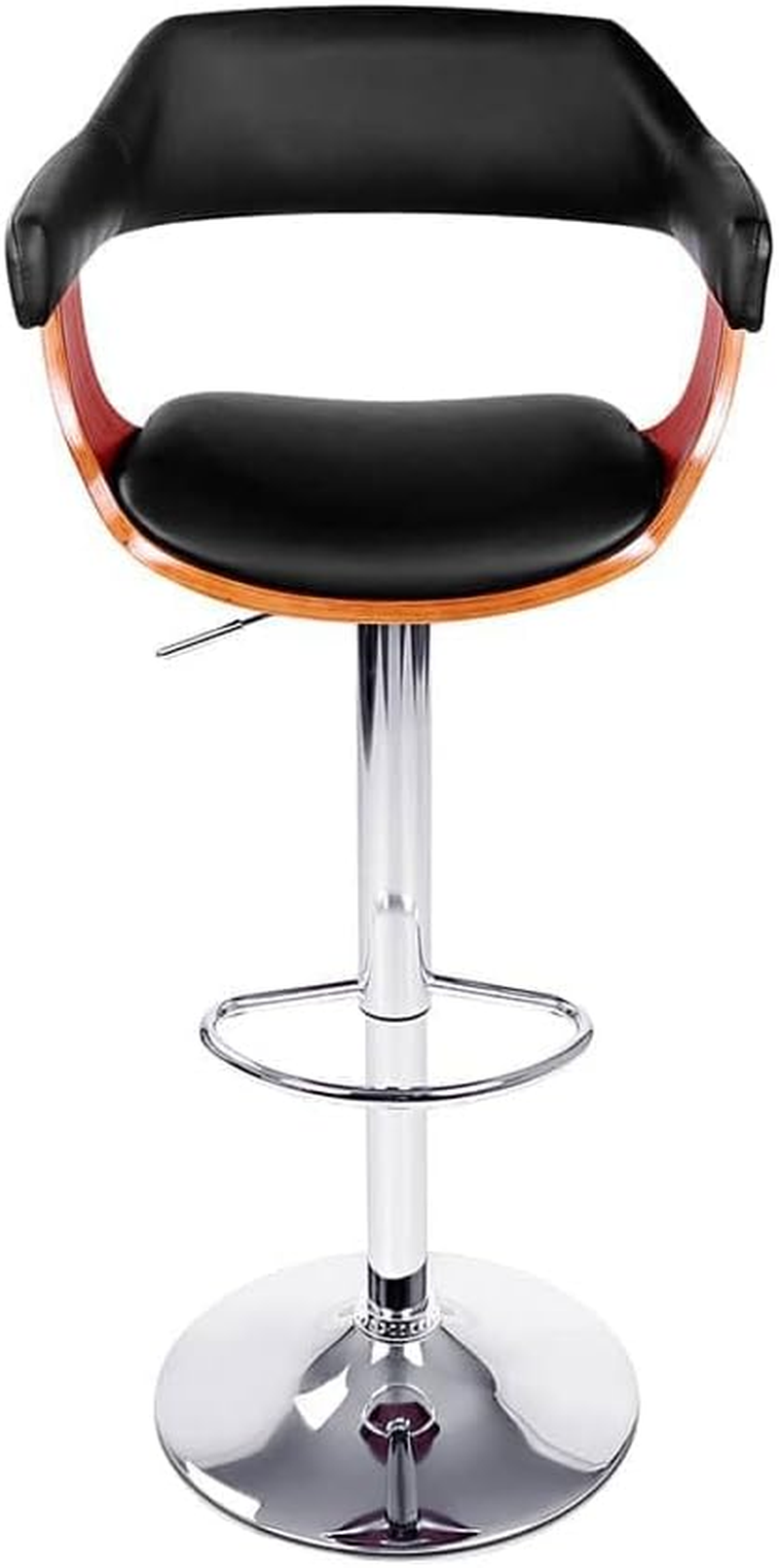 Artiss Bar Stools Stool Set of 2 Adjustable Kitchen Swivel Counter Barstools Dining Chair Chairs Gas Lift Faux Leather Backrest in 62-82Cm Seat Height Floor for Home Bar Dining Room Cafe Outdoor image number 6