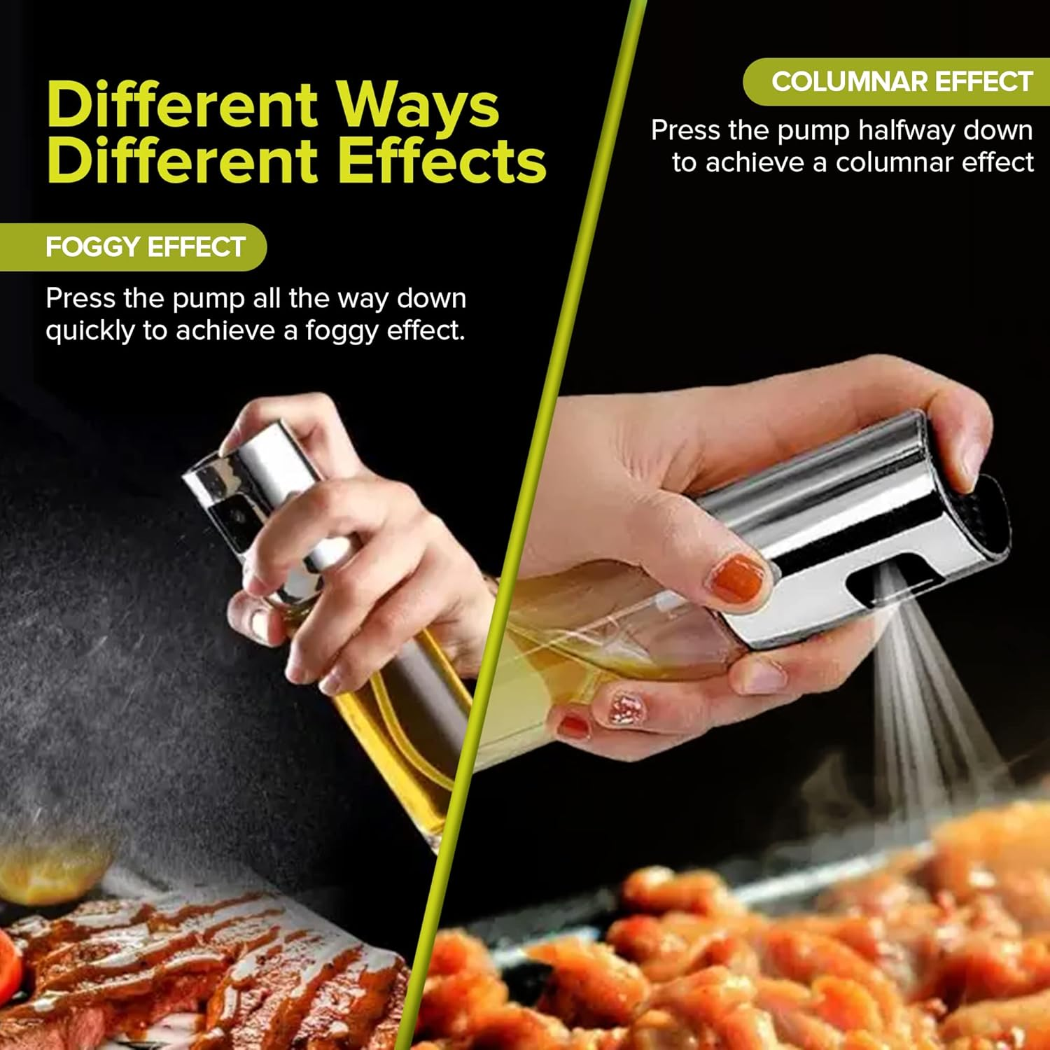 PORTENTUM Oil Spray Bottle 100Ml Stainless Steel Olive Oil Dispenser, Leakproof Oil Bottle with Accessories &ndash; Oil Sprayer for Cooking, BBQ, Salad and Air Fryer image number 6