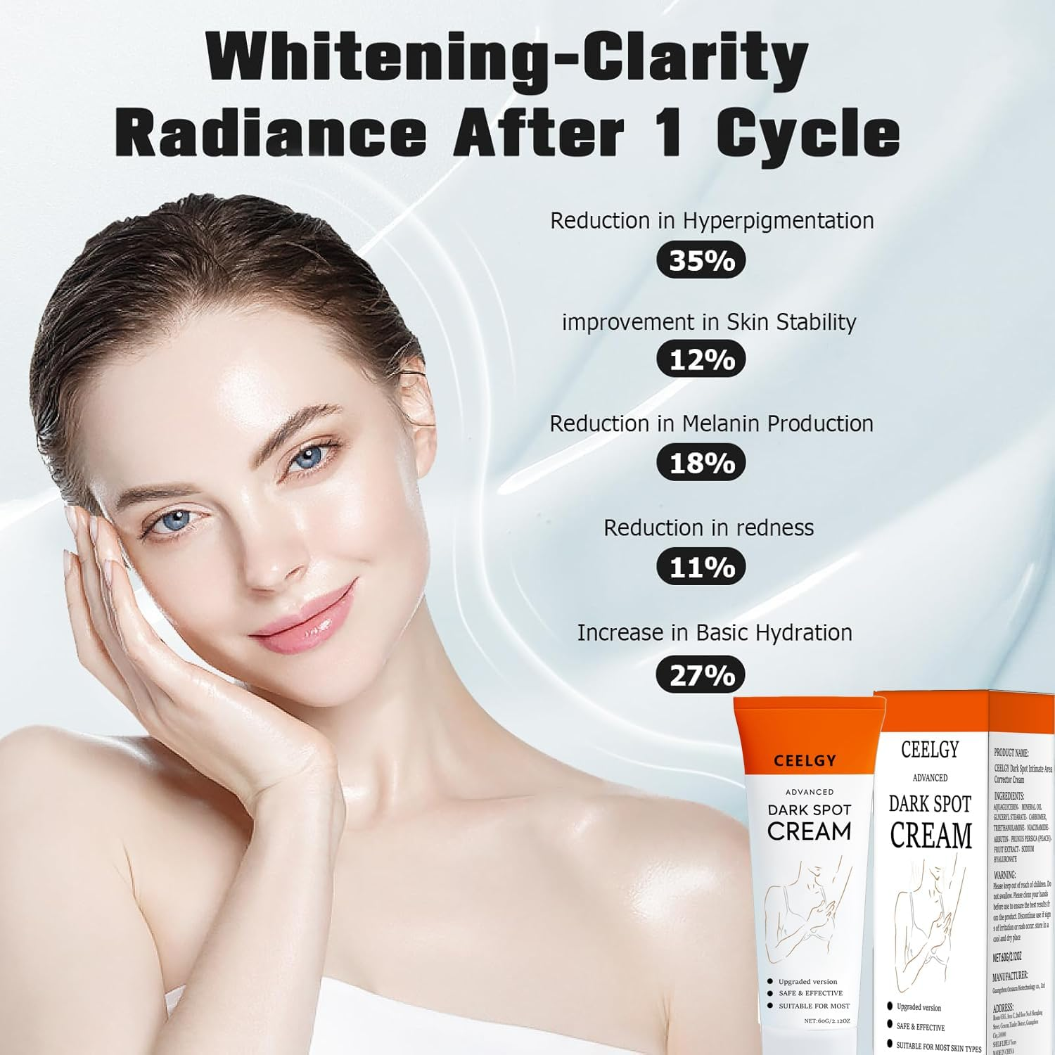 CEELGY Dark Spot Correcting Serum, Intimate Area Corrector Cream,Melasma Freckles Correcting Skin Care Face , Rapid Tone Repair ,Underarm Cream for Women for Men&Women 60G image number 4