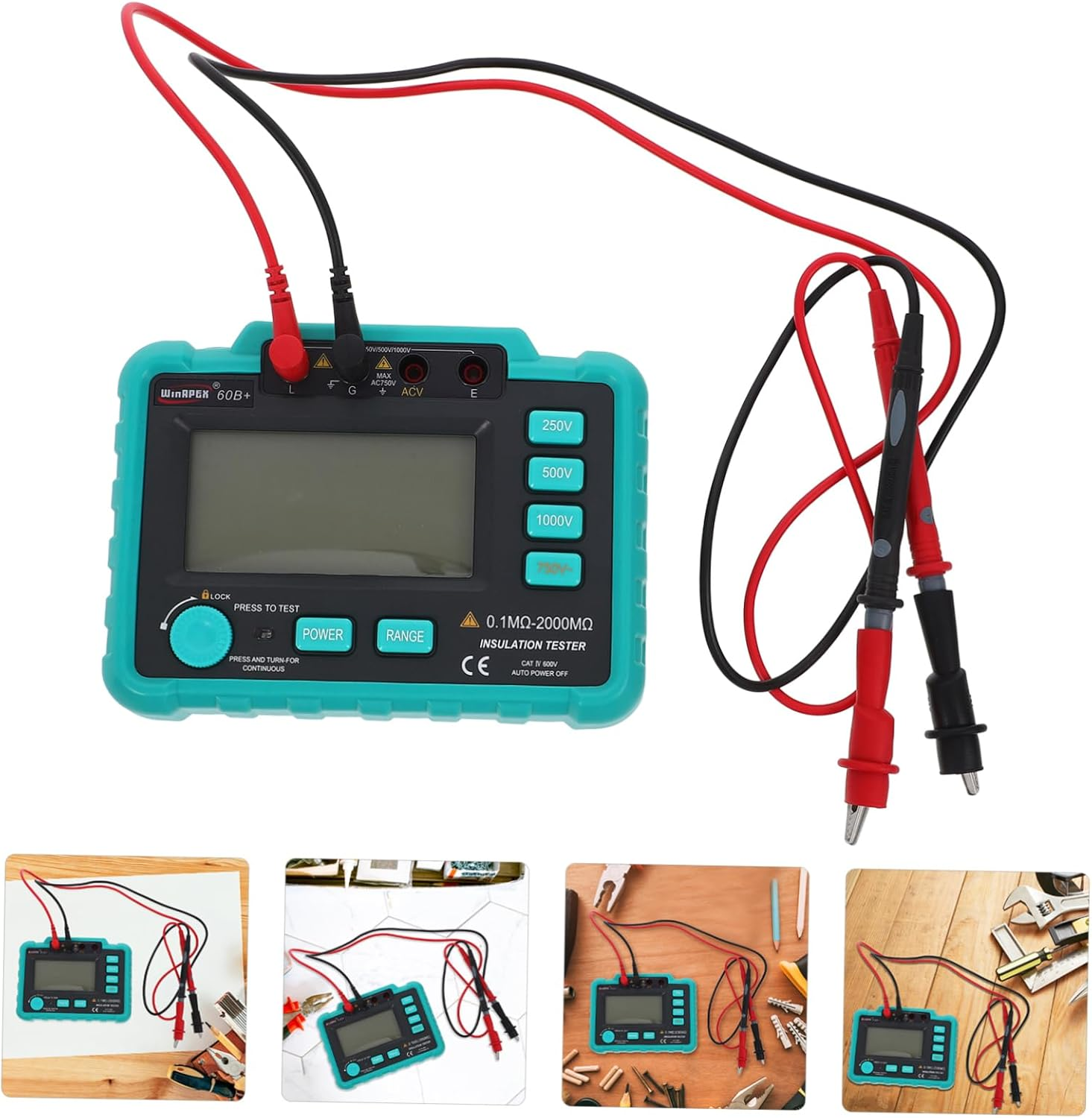 ULTECHNOVO LCD Display Megohmmeter Electronic Megohmmeter Insulation Tester for Automotive image number 5