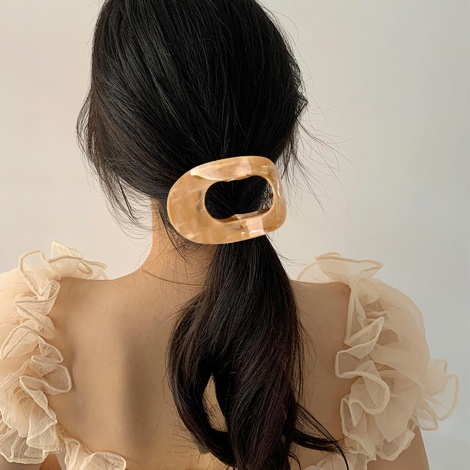 Large Hair Clips for Women, French Matte Flat Claw Clips, Strong Hold for Thick and Thin Hair, 3 Pack in 3 Colors (Combination 1) image number 1