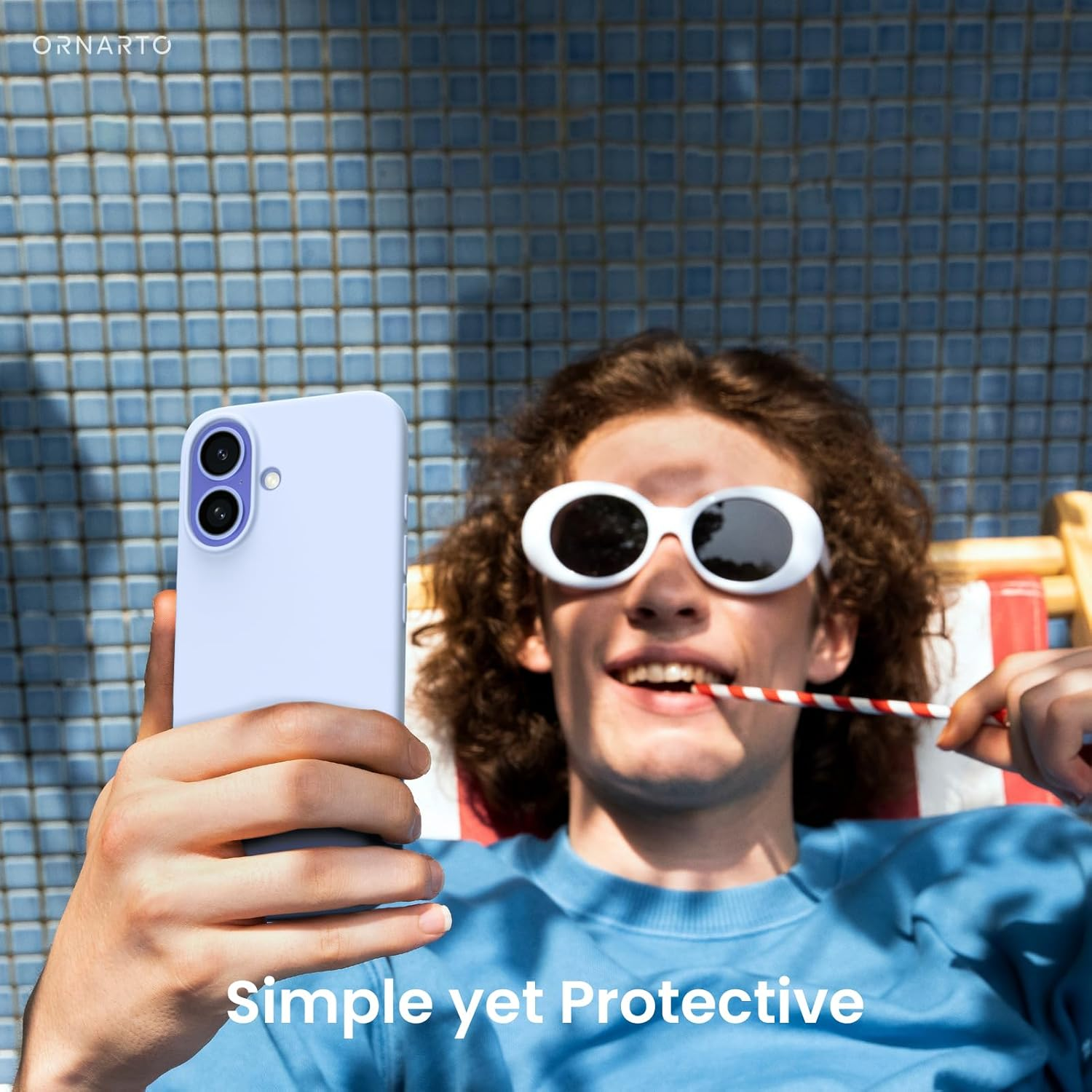 ORNARTO Compatible with Iphone 16 Case 6.1", Slim Liquid Silicone 3 Layers Full Covered Soft Gel Rubber Shockproof Phone Case, Protective Cover with Anti-Scratch Microfiber Lining-Baby Blue - Buttercream Yellow image number 7