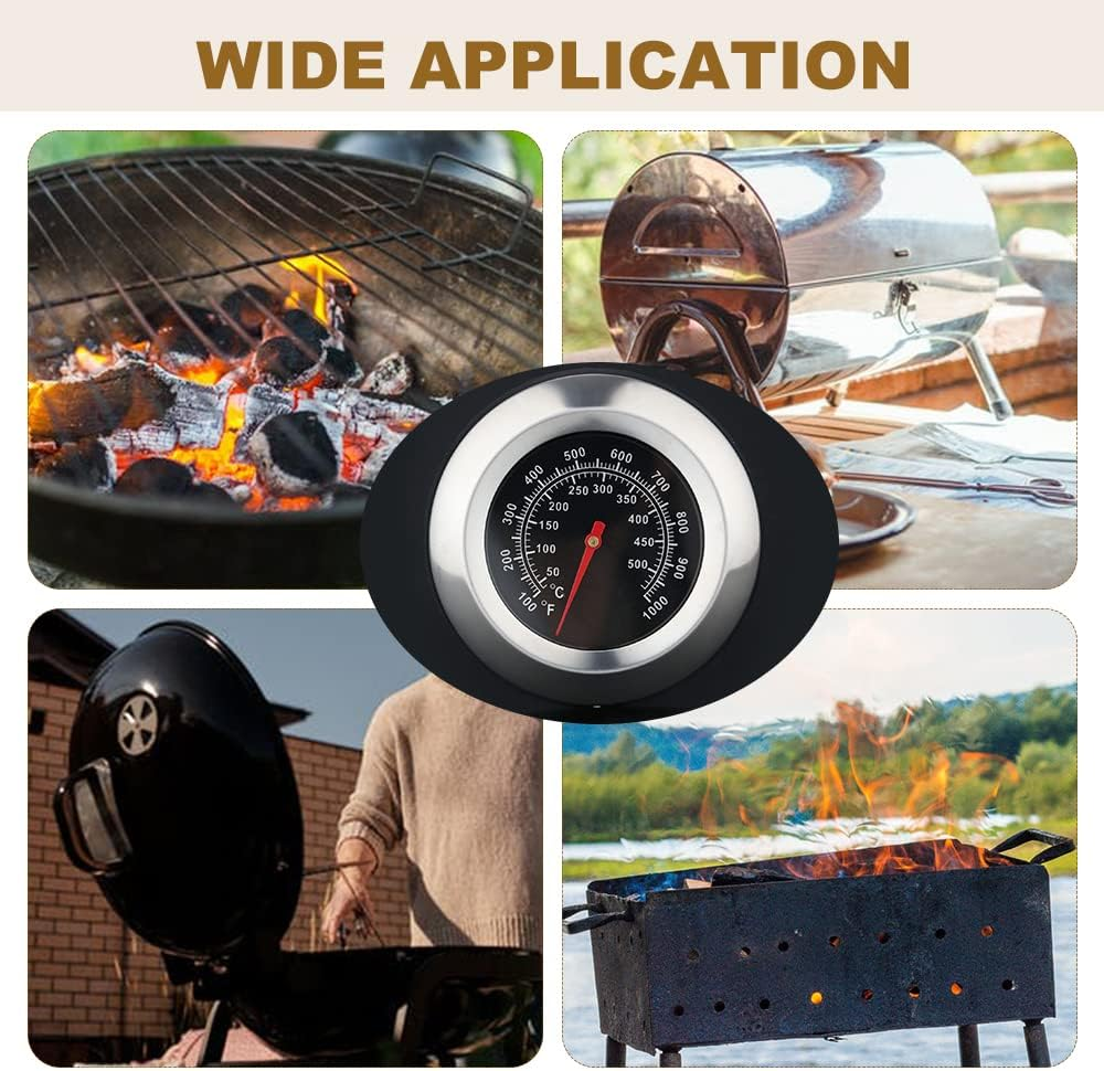 Mtsooning 1Pc 3" Face 1000F Thermometer Temperature Gauge BBQ Barbecue Charcoal Grill Smoker image number 2