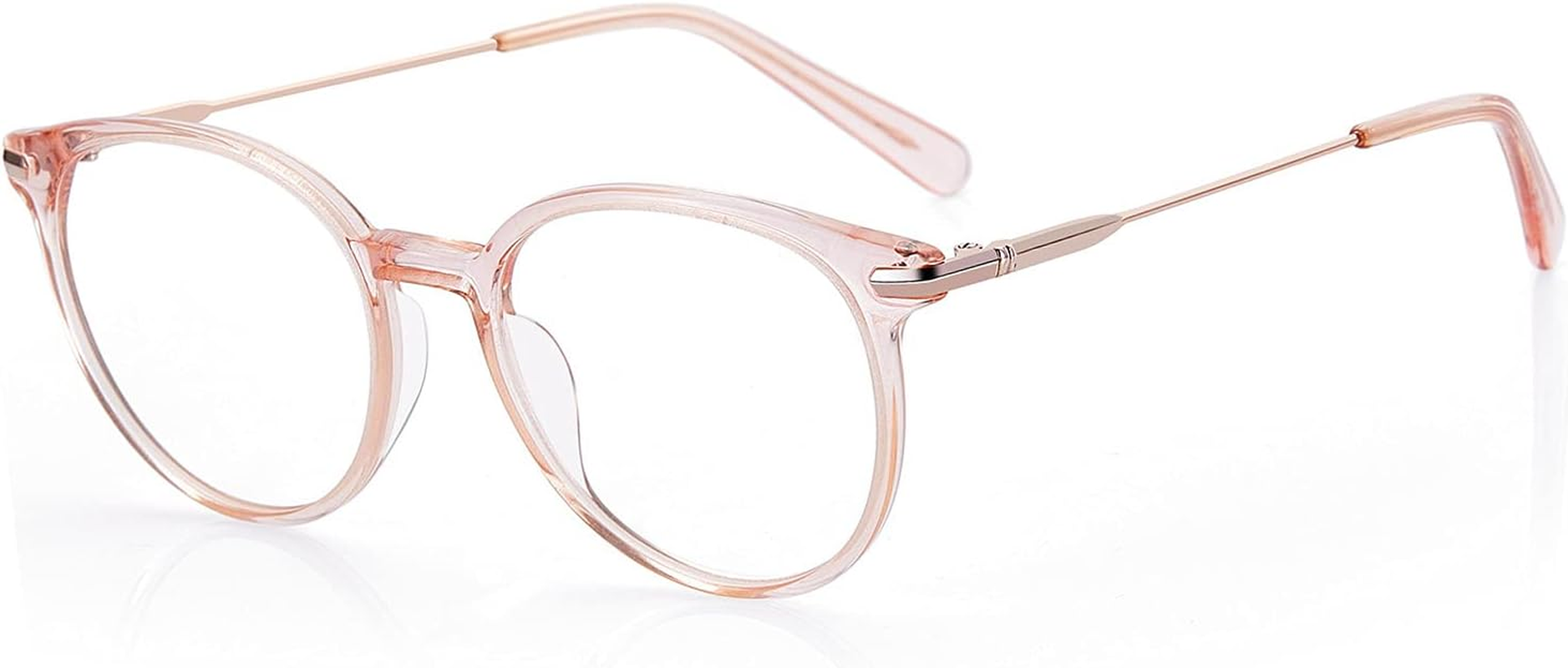 ZENOTTIC round Optical Glasses Transparent Frame Clear Lens Eyewear Non- Eyeglasses for Women