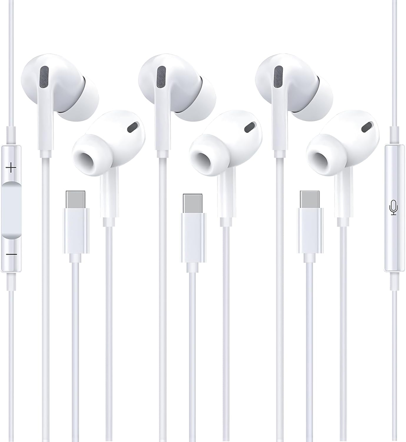 SRLWMYI 3 Pack USB C Wired In-Ear Headphones with Microphone and Volume Control Cable Headphones for Iphones 15/15Pro/15Plus/16/16 Pro/16Plus/Galaxy S24/S23/Google Pixel/Huawei image number 1