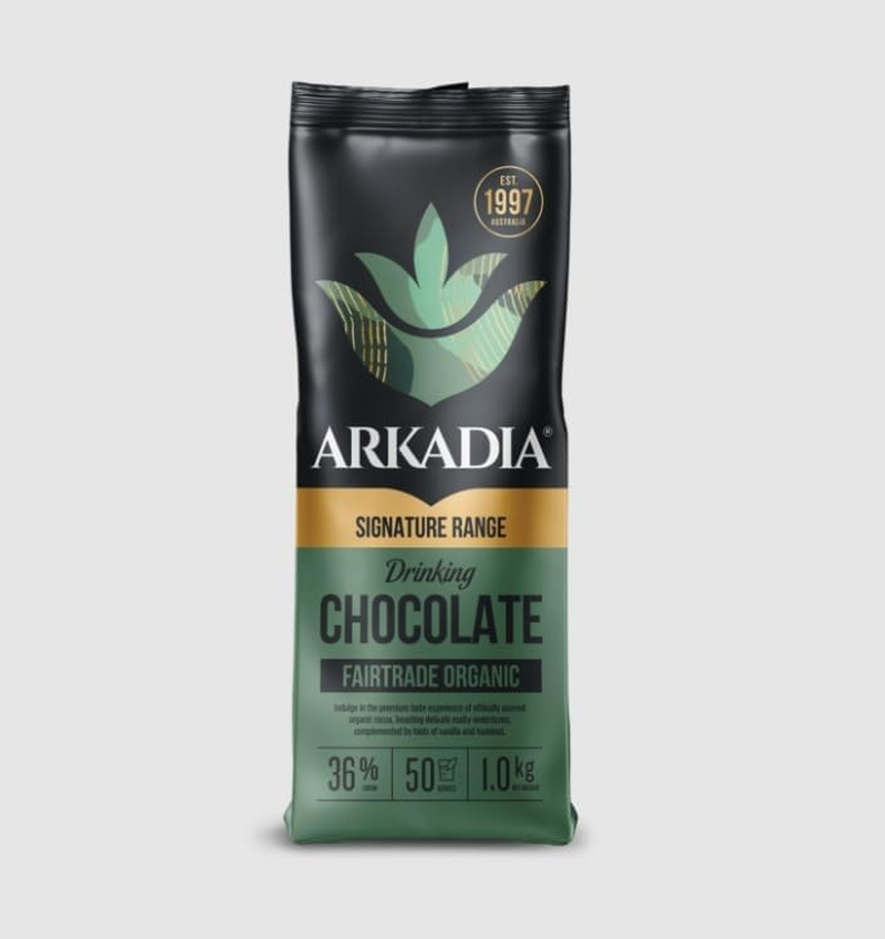 Arkadia Fair Trade Organic Drinking Chocolate 1Kg &ndash; Premium Hot Chocolate Powder | 36% Cocoa | Caf&eacute; Style | Gluten Free | Made in Australia