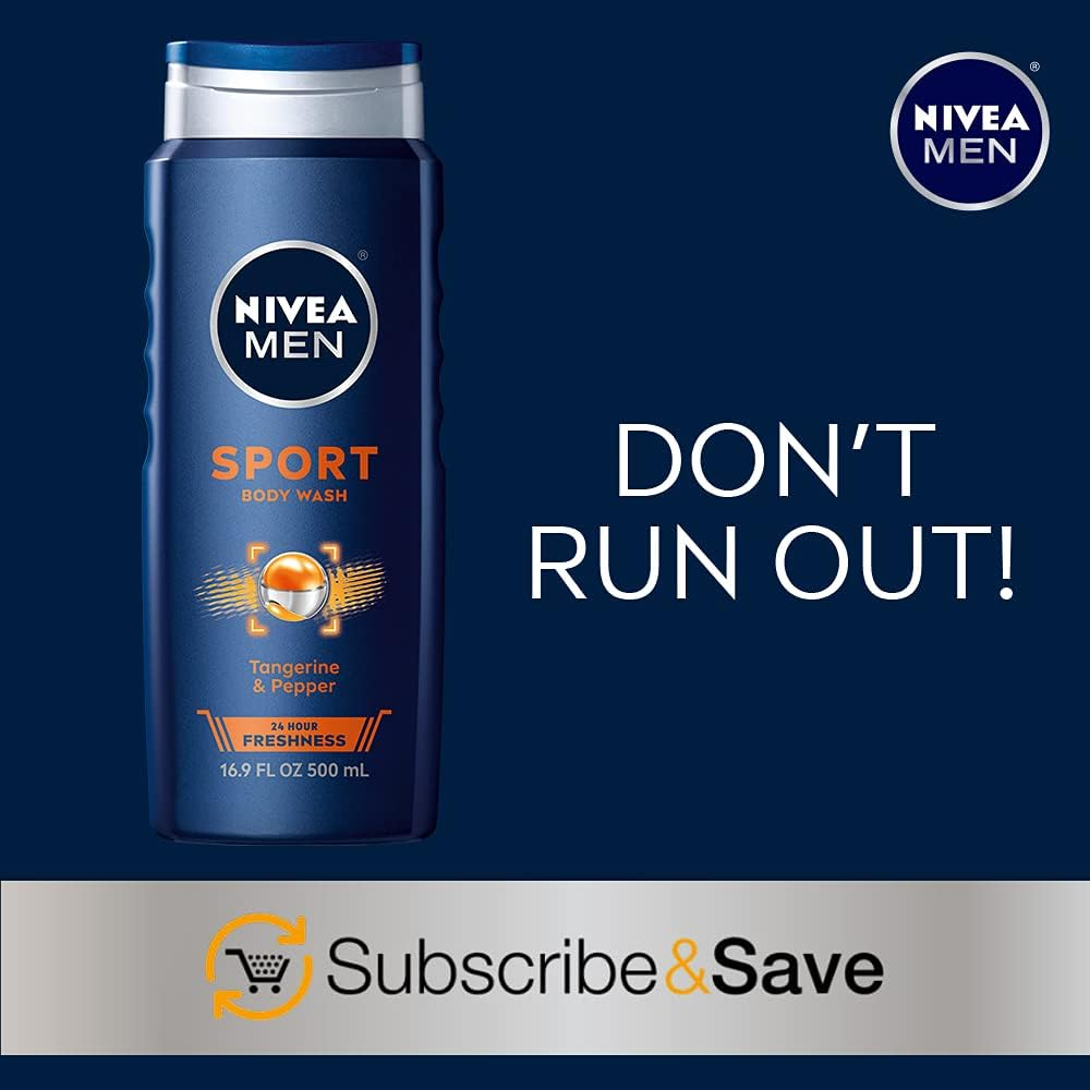 Nivea, Men, Refreshing 3-In-1 Body Wash, Shampoo, Sport, 16.9 Fl Oz (500 Ml)