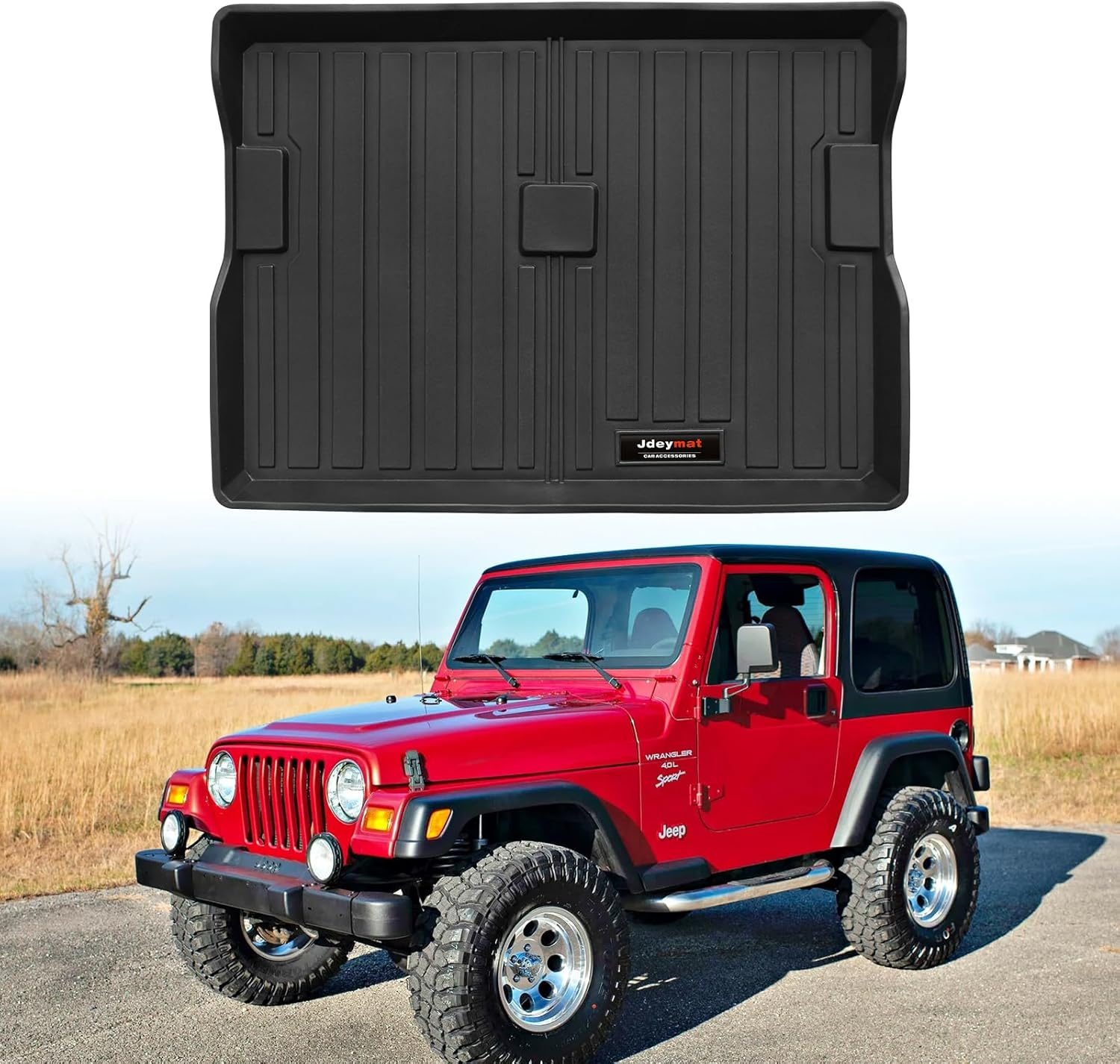 All Weather Floor Mats & Cargo Liner Compatible for 1997-2006 Jeep Wrangler TL/LJ Accessories (For1997-2006 Jeep Wrangler TJ/LJ)