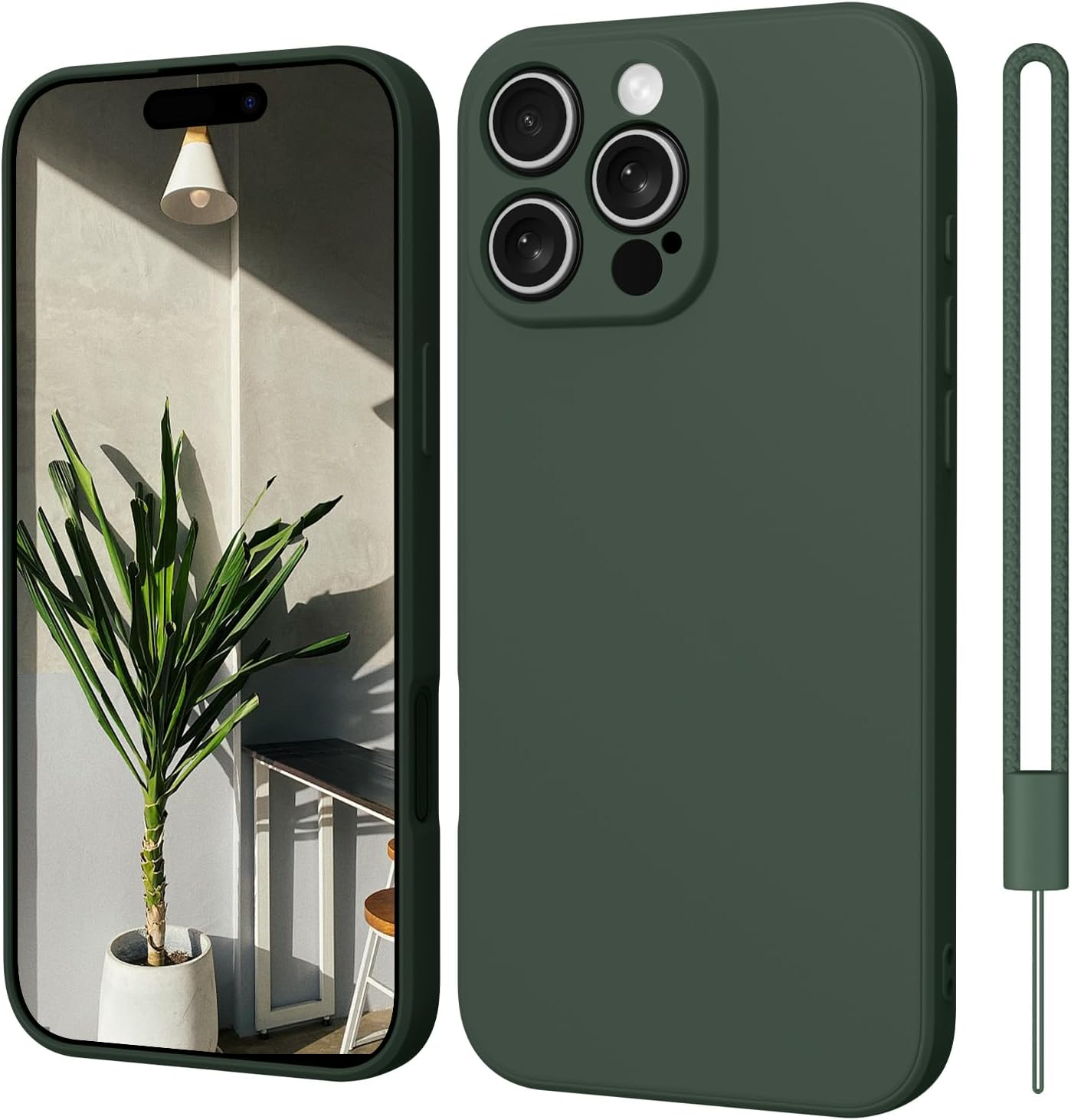 Elestbela Iphone 16 Slim Silicone Case, Ultra Thin, Blue Grey