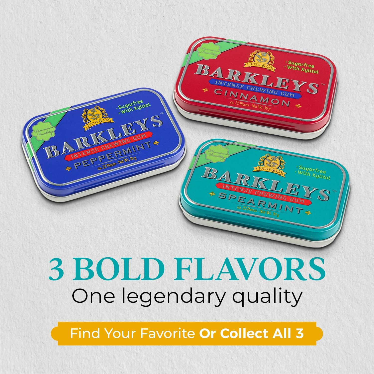 Barkleys Sugar Free Gum Spearmint G/F 30G image number 4