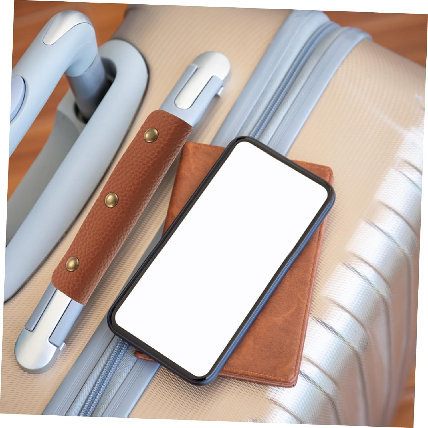 WRITWAA Travel Luggage Handle Cover Protective Suitcase Handle Wrap in Pu Leather image number 1