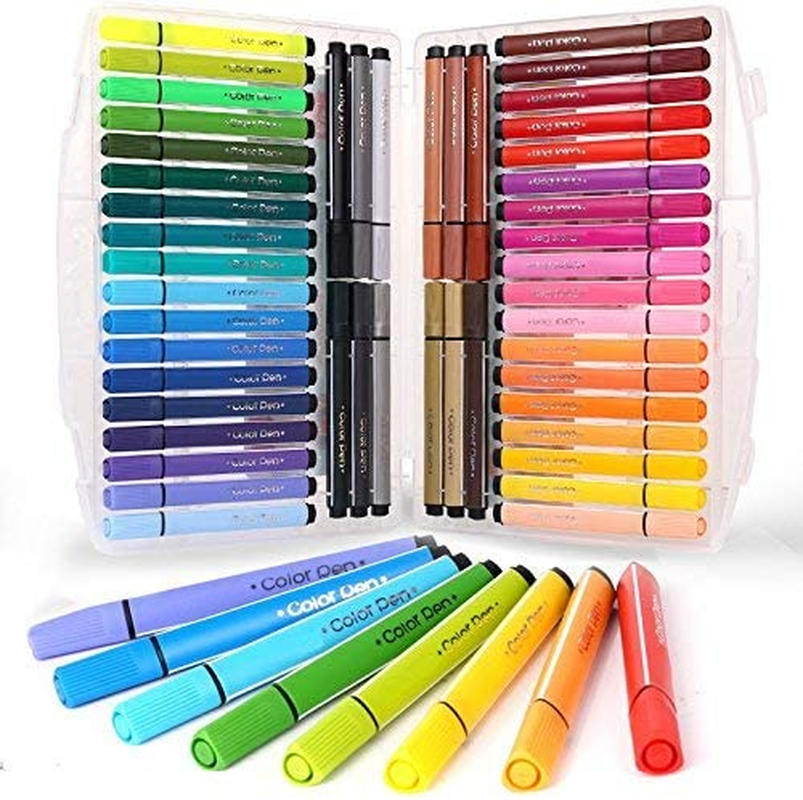 SAYEEC 24 Colors Washable Marker Coloring Pens Set Children Drawing Pen Watercolor Art Marker Medium Tip Pen for Kids Adult Coloring Books Manga Comic Calligraphy Sketching