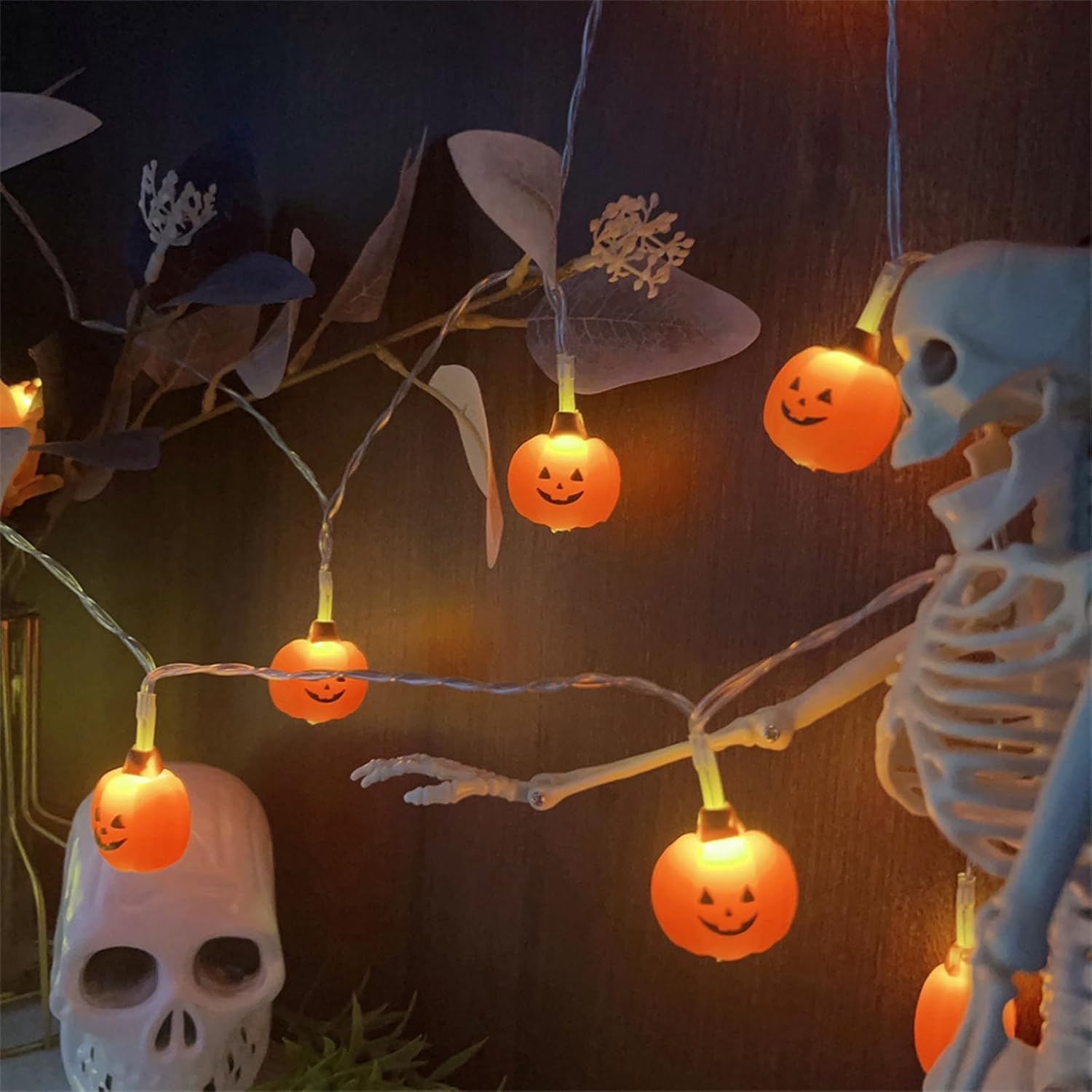 Koboko Halloween Fairy Lights Pumpkin Decoration, 3 M 20 LED Fairy Lights, Halloween Pumpkin, Autumn Decorative Fairy Lights, Battery Operated, Orange Pumpkin Lights for Indoor Outdoor Use, Autumn image number 4