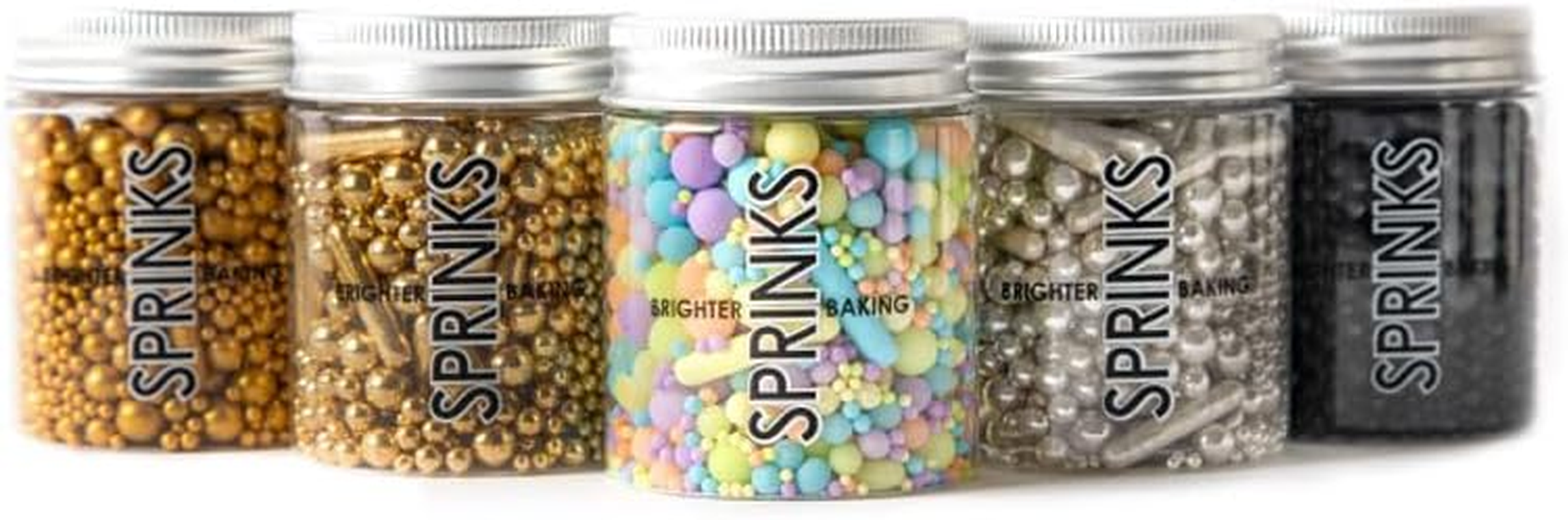 Sprinks Bubble and Bounce Sprinkles 75G - Matte Gold | Edible Gold Decorations | Cake Sprinkles | Gold Cupcake Sprinkles | Creative Sugar Cachous | Glamorous Dessert Toppings | Baking Essentials