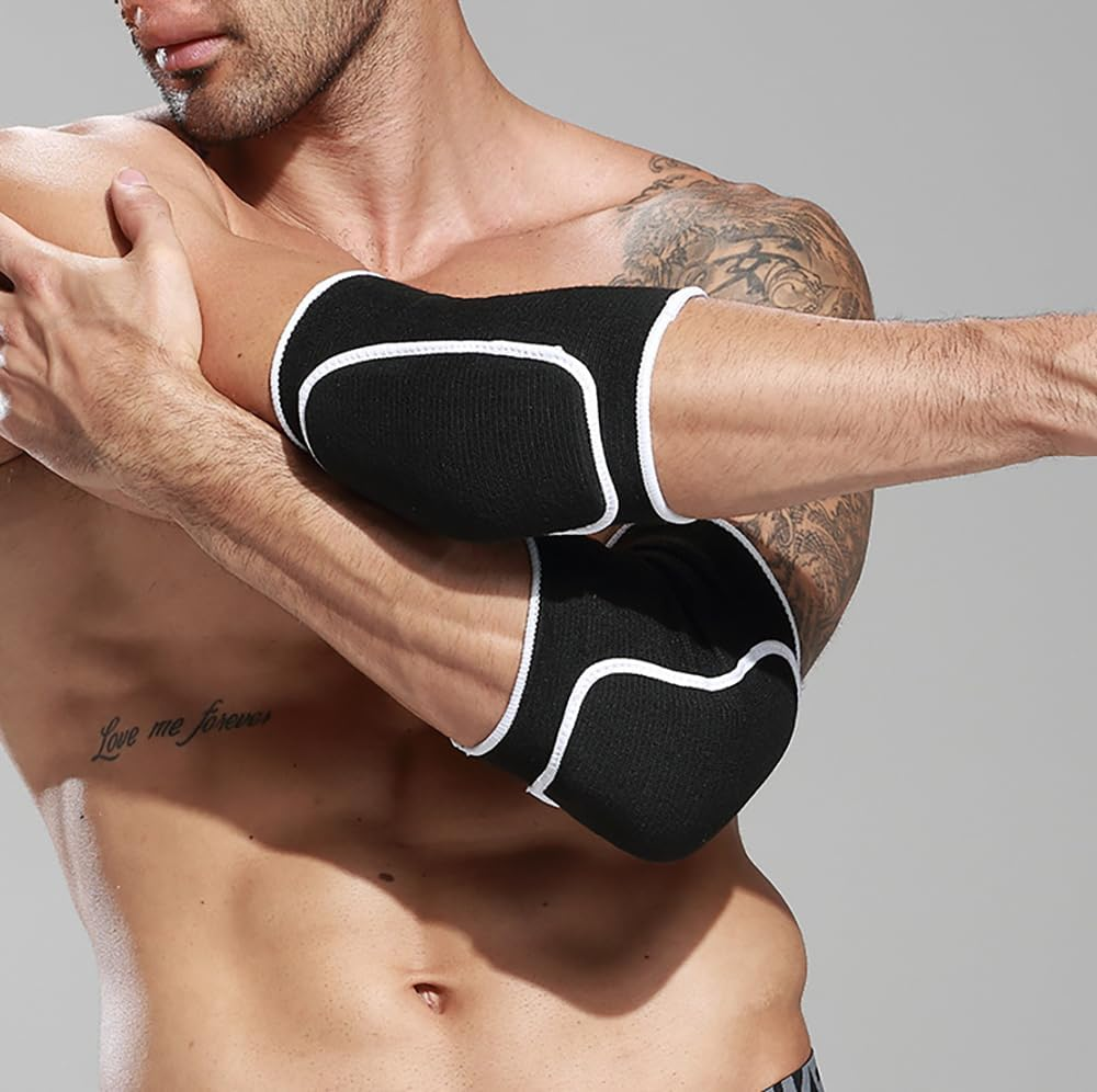 Pair of Elbow Pads with Thickened Spongy Pads Breathable Elbow Wrap Arm Support Fitness Tendinitis Support Strap for Weight Lifting, Golf, Tennis, Dance - Non-Slip Design image number 2