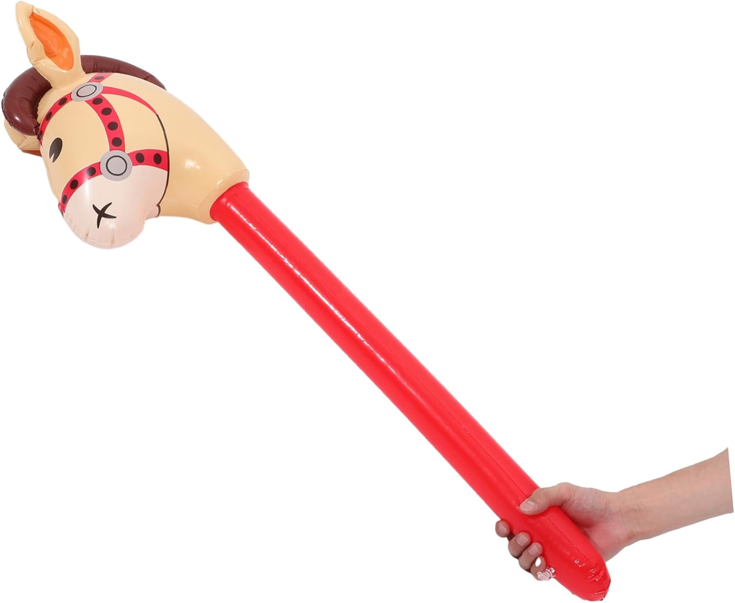 3Pcs Animal Long Stick Blow up Horse Stick Horse Stick Toy Hobby Horse Inflatable Stick Toy Wheel Inflatable Stick Horse Animal Inflates Base Inflatable Animals Stick Horse Toy PVC image number 6