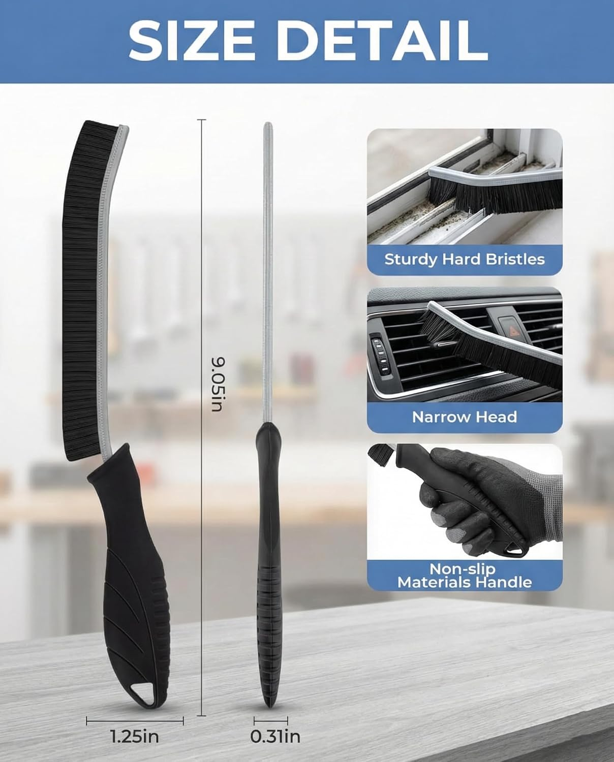 IMTKOOCO 6Pcs Crevice Cleaning Brushes Scrub Brush Tool for Hard to Reach Tight Spaces - Essential Cleaning Supplies for Shower Bathroom Kitchen Household and Cleaning Tools Cleaning Supplies image number 1