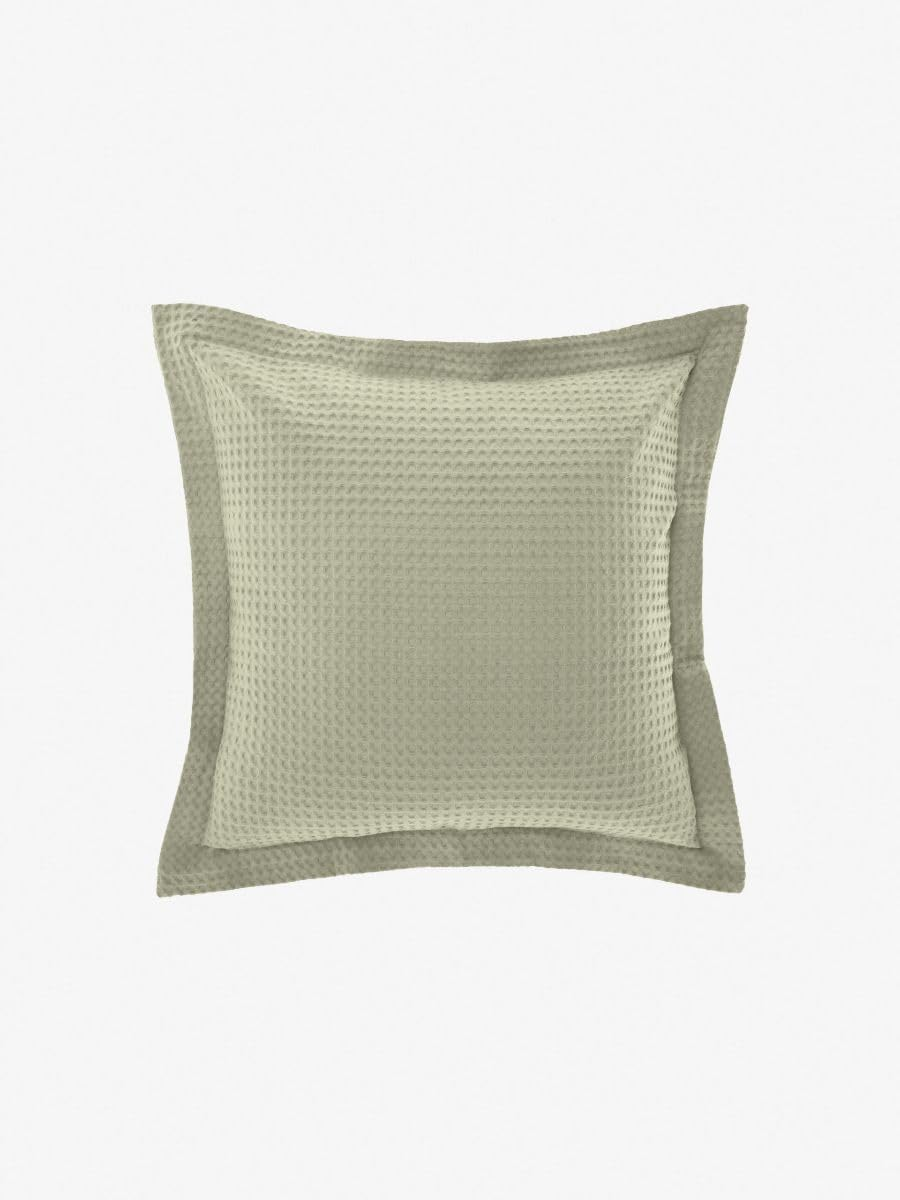 Linen House Deluxe European Pillowcase, Waffle Eucalyptus, 65 X 65 Cm Size