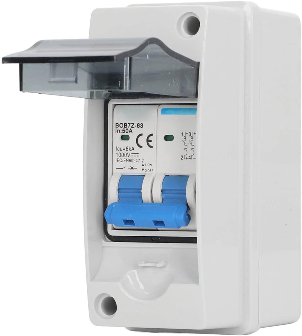 Solar Panel Disconnect Switch, 50A DC Disconnect Switch, PV Solar Miniature Circuit Breaker with IP65 Waterproof Distribution Box for Outdoor Solar PV System image number 2