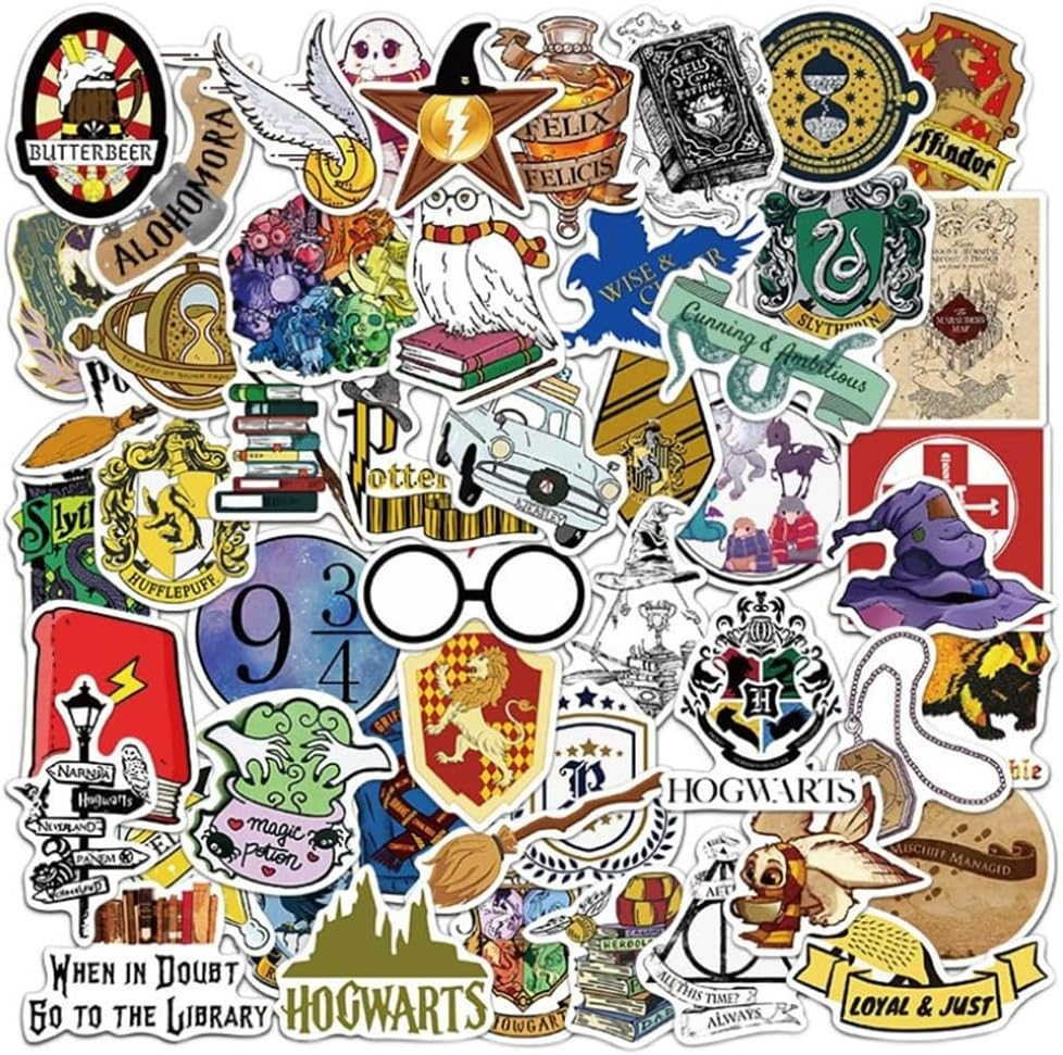 50Pcs Harry Potter Movie Stickers Pack 3 &ndash; Magical Wizarding World Vinyl Decals for Luggage, Laptop, Scrapbooking, and Gifts &ndash; Perfect for Harry Potter Fans and Collectors image number 4