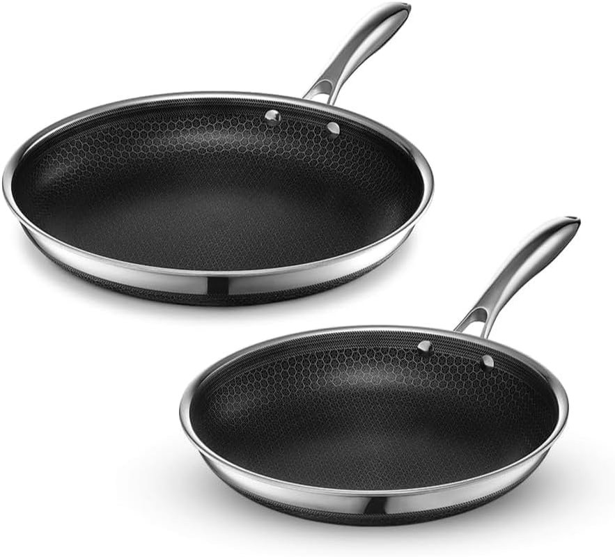 Hexclad Hybrid Nonstick 2-Piece Fry Pan Set, 25 and 30 Cm Frying Pans, Stay-Cool Handles, Dishwasher-Friendly, Induction Ready, Compatible with All Cooktops image number 2
