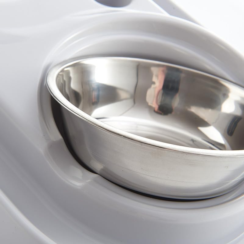 Double Dog Cat Bowls Water and Food Bowl Set，Stainless Steel Bowl Automatic Water Dispenser Bottle Pet Feeder for Small or Medium Size Dogs Cats Puppy Kitten Rabbit (Pink, One Size) image number 5