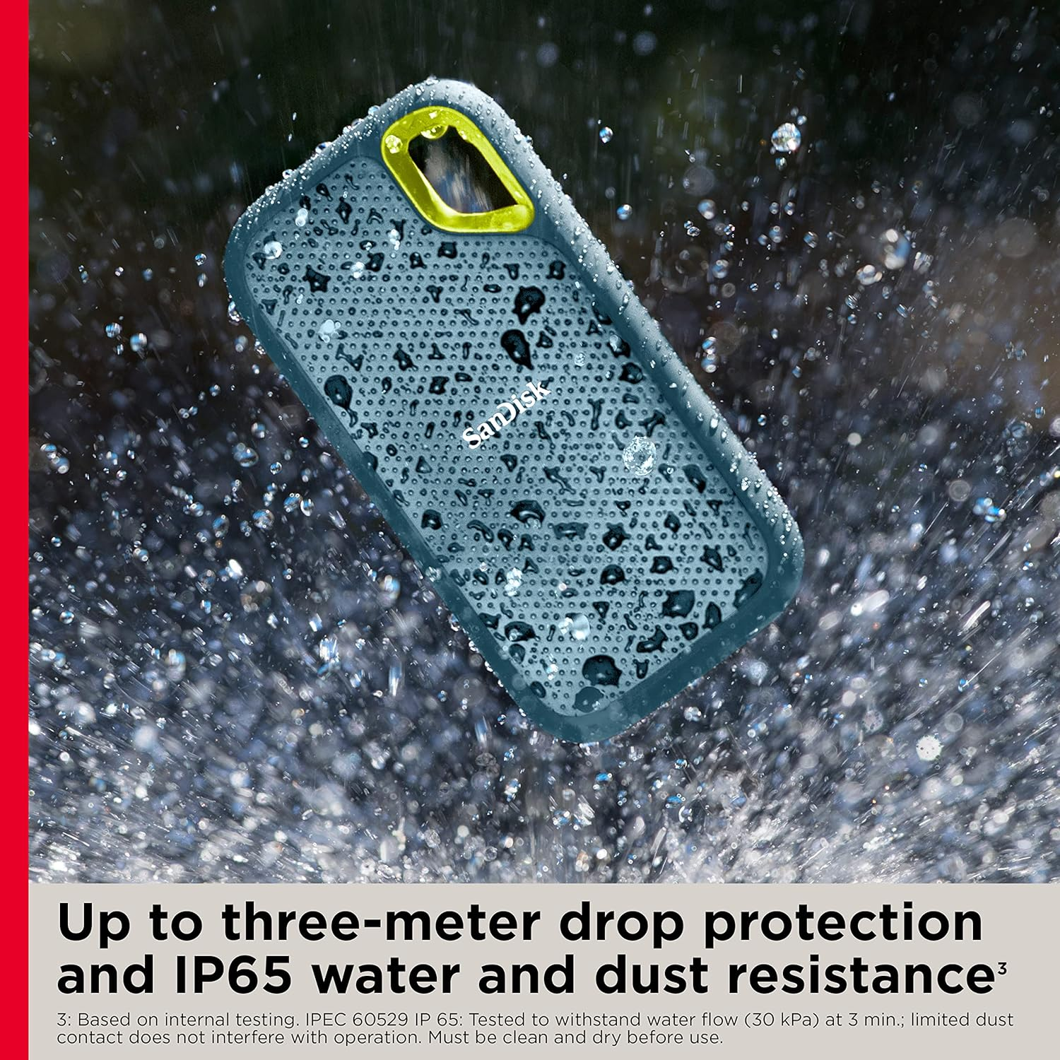 Sandisk 4TB Extreme Portable SSD - up to 1050Mb/S - USB-C, USB 3.2 Gen 2 - External Solid State Drive - SDSSDE61-4T00-G25M image number 6