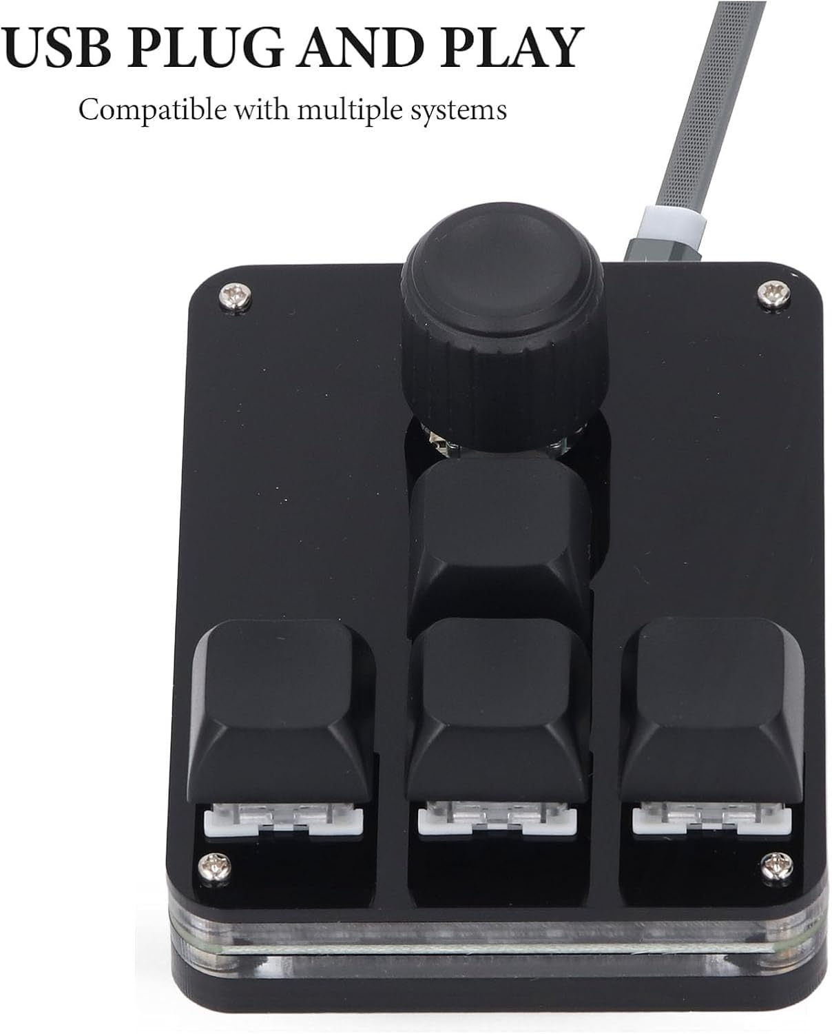 Fafeicy Sayo Device O3C Macro Keyboard 4 Key 1 Knob Programmable Keypad with Blue Switches and RGB Lighting for Gaming and Productivity image number 6