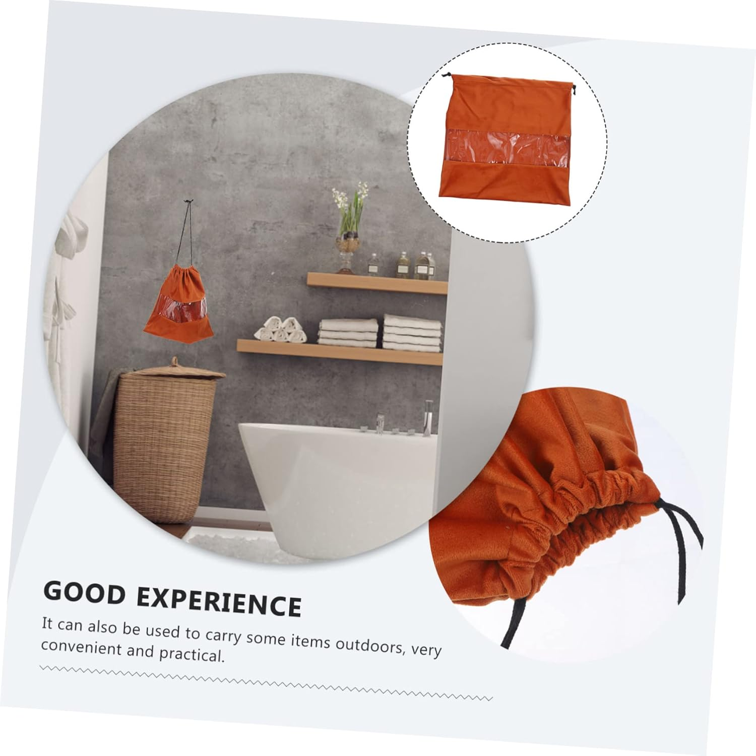 Beavorty Foldable Travel Hair Dryer Bag Hanging Storage Bag Drawstring Dustproof Drawstring Pouch for Low Wattage Hair Dryer Makeup Personal Items