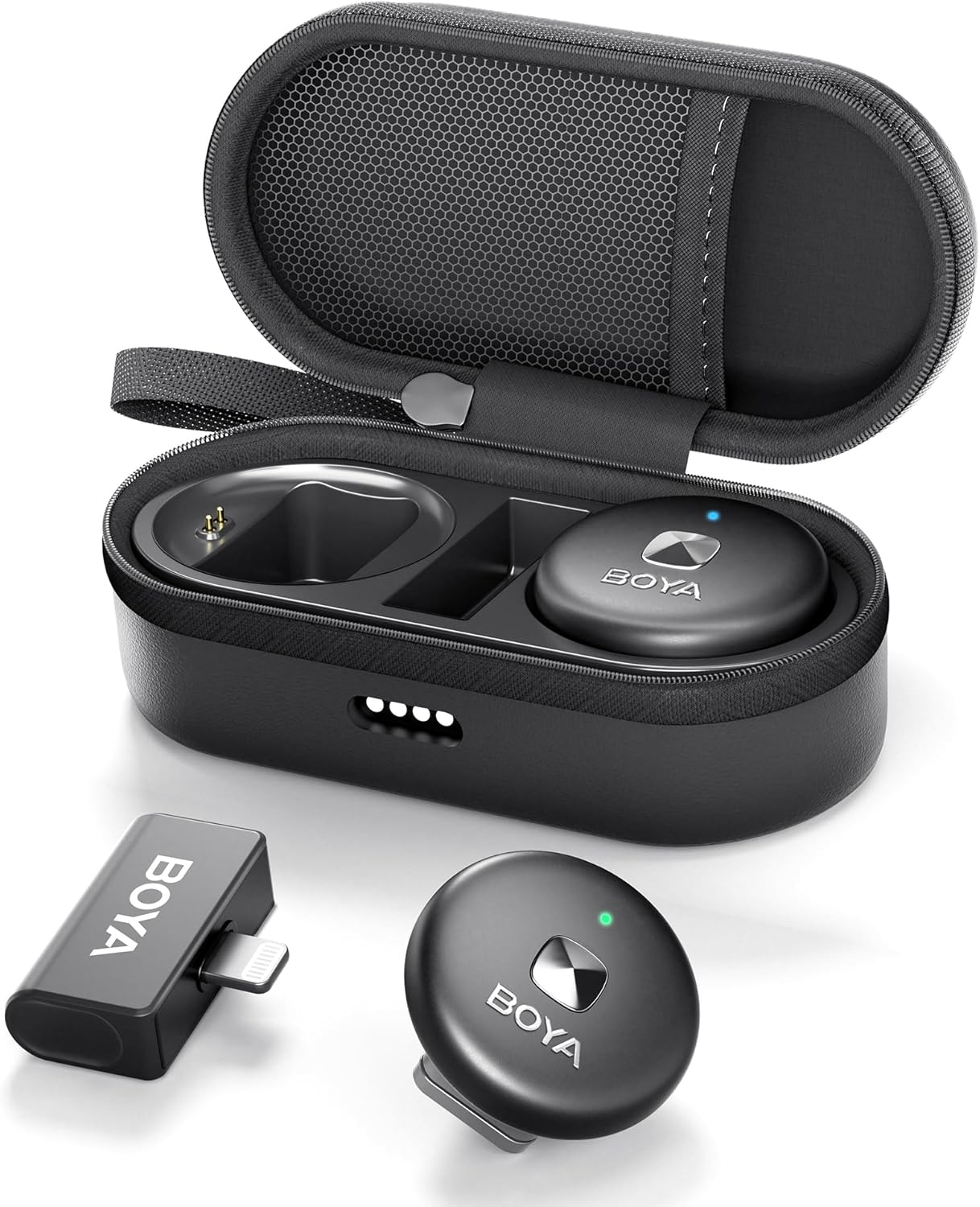 BOYA Omic-D Wireless Lavalier Microphone System Compatible with Iphone, 50M Los Range, Hi-Fi Audio, Smart Noise Cancellation, 15H Duration, Mini Lapel Mic for Recording Vlogging Interview